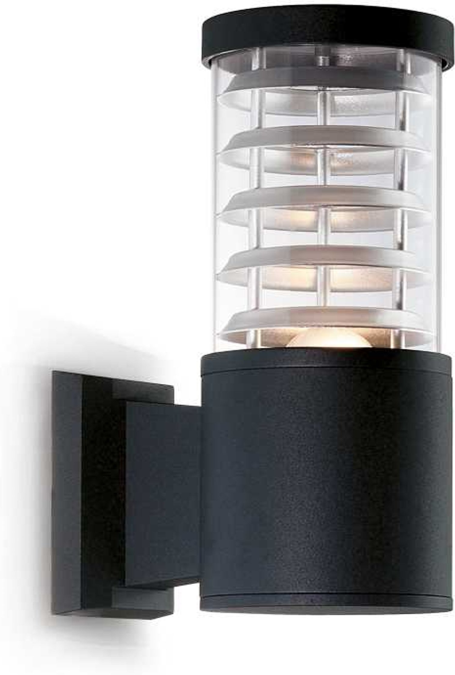 Udendørs væglampe Ideal Lux Tronco med Pyrex glas sort - alu/metal IP44
