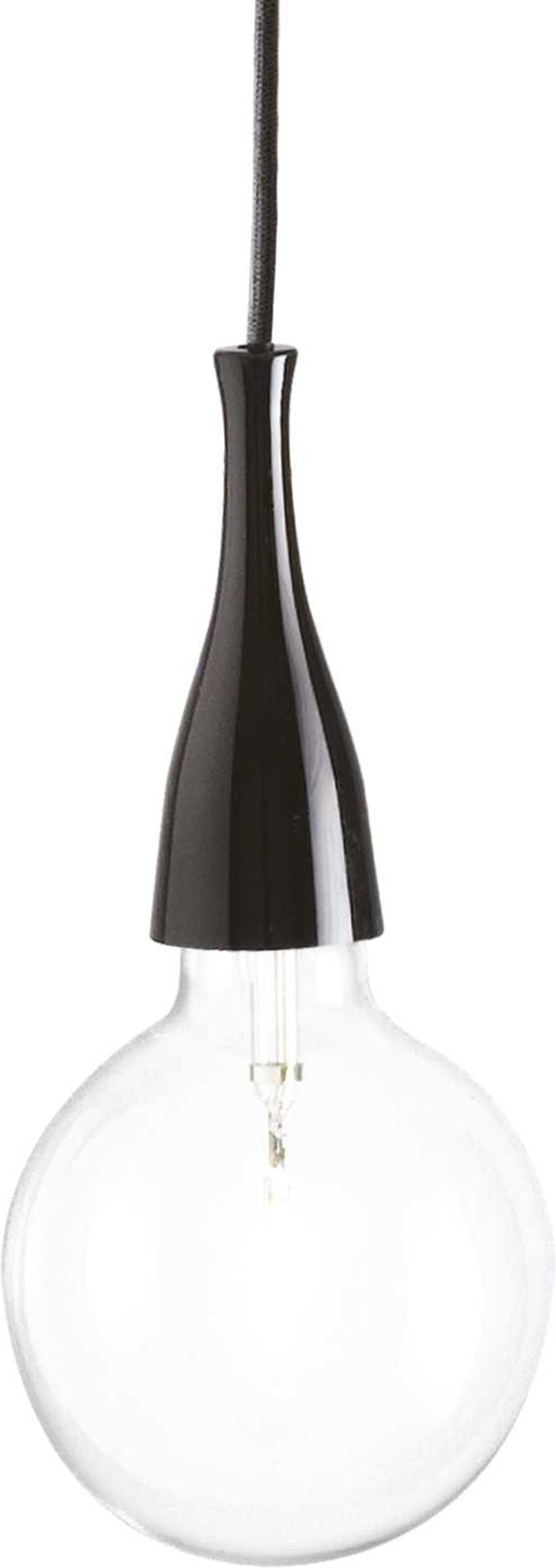 Pendel lampe Ideal Lux Minimal sort Ø125 x H35 - 242 cm inkl. E27 pære