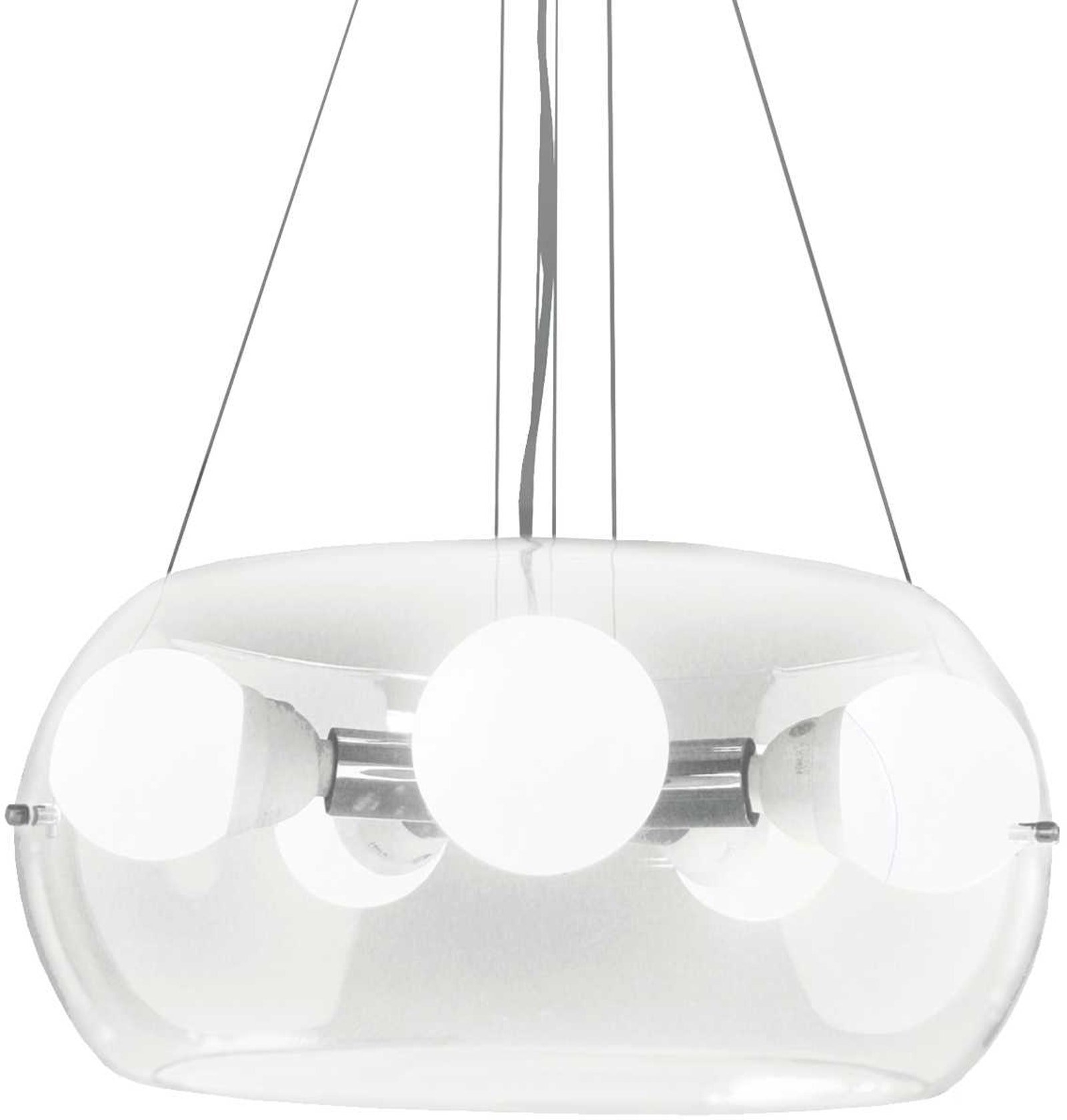 Pendel lampe Ideal Lux Audi-10 loftslampe Ø48,5 cm H40-100 cm glas/krom