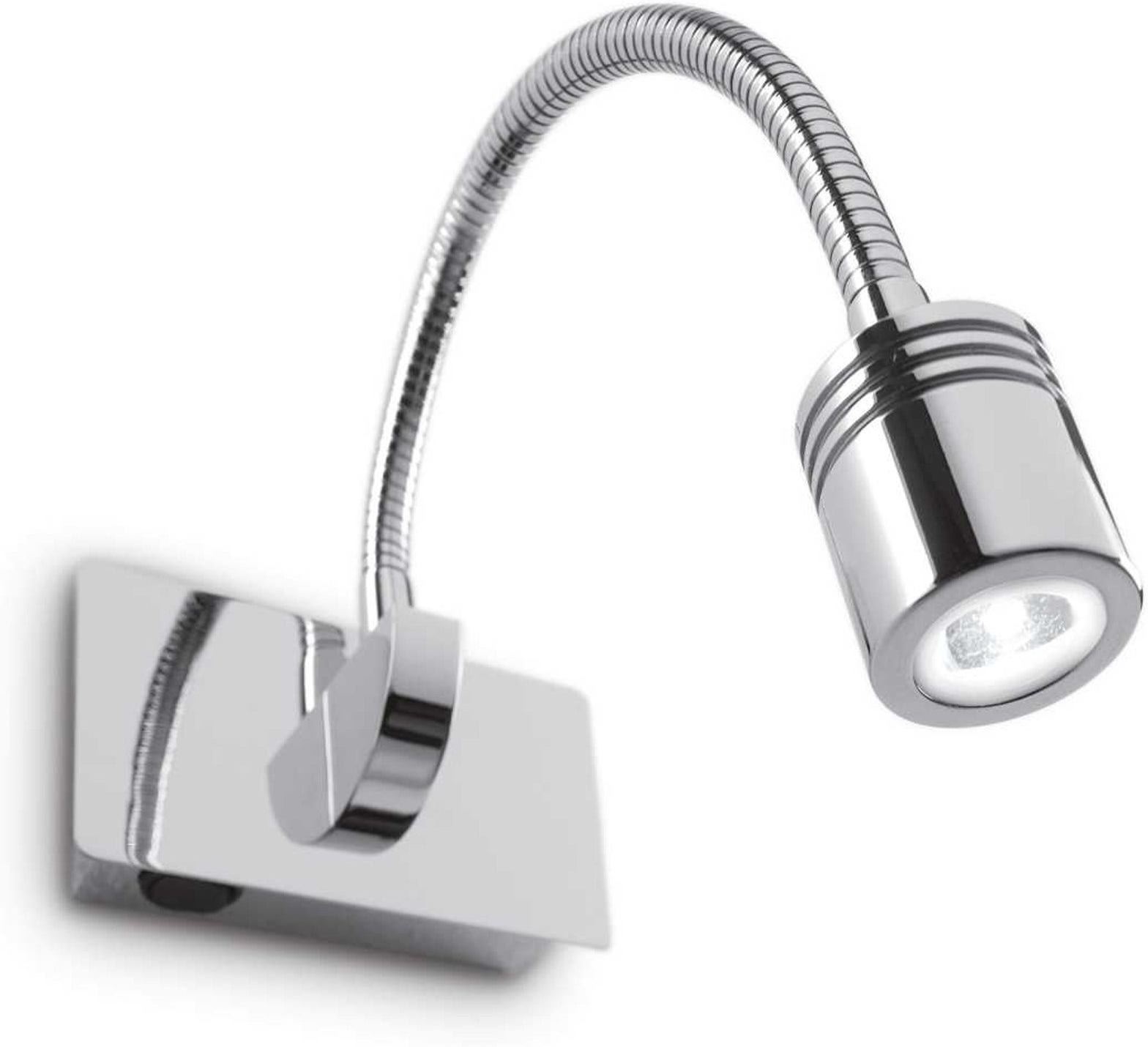 Væglampe Ideal Lux Dynamo i krom med fleksibel arm LED-læselampe 200 lm 4000 K
