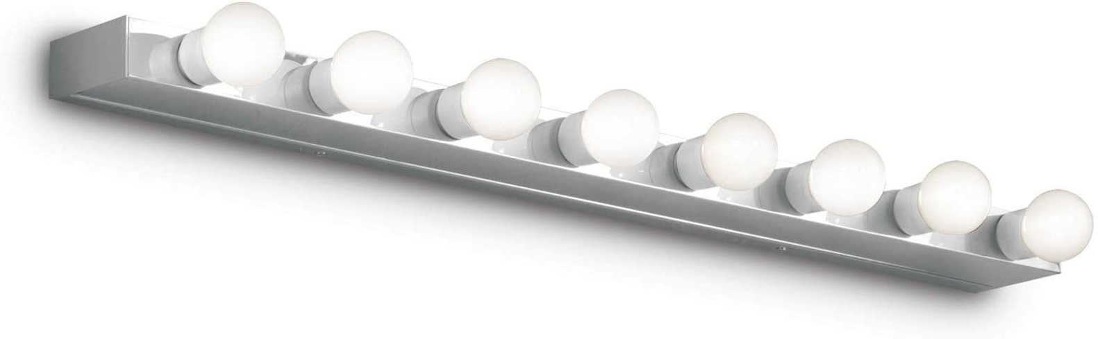 Væglampe Ideal Lux Prive i krom, metalhus til 8 x E14-pærer, L80,5 cm  -  vægbelysning