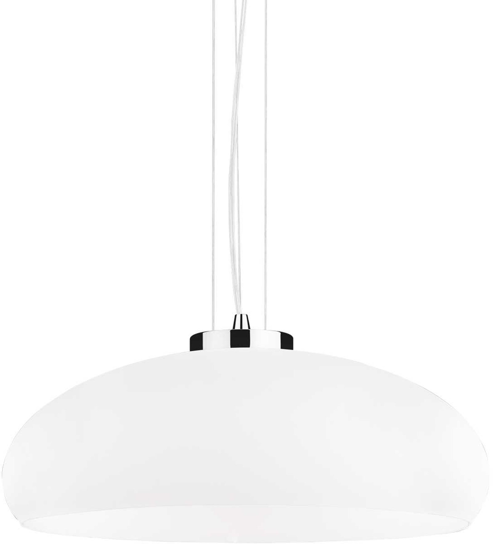 Pendel lampe Ideal Lux Aria loftlampe Ø49,5 x H26-235 cm hvid/krom glas
