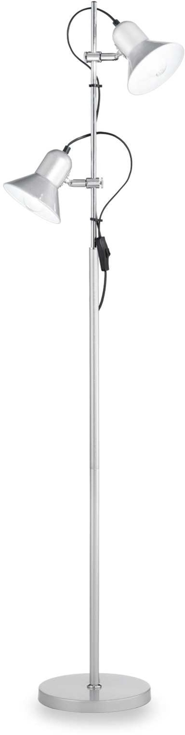 Gulvlampe Ideal Lux Polly  -  sølv, metal med justerbare diffusorer, Ø22 x H154 cm