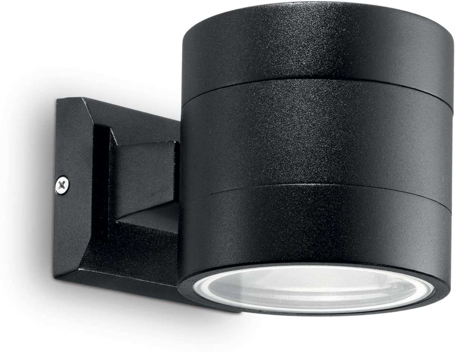 Udendørs væglampe Ideal Lux Snif Round i sort, op- og nedlys, IP54