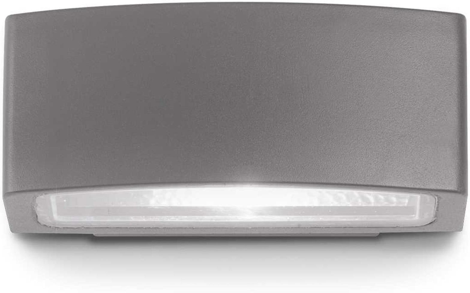 Udendørs væglampe Ideal Lux Andromeda antracit i aluminium med dobbelt frostet Pyrex-glas IP55