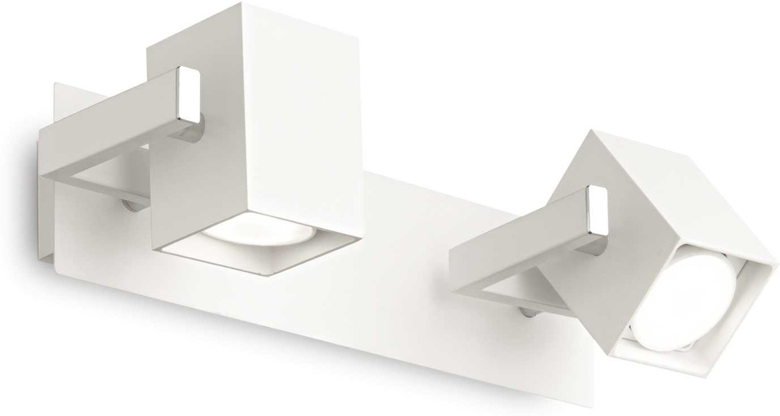 Væglampe Ideal Lux Mouse vægarmatur i metal hvid med justerbar diffuser kromdetaljer 2xGU10
