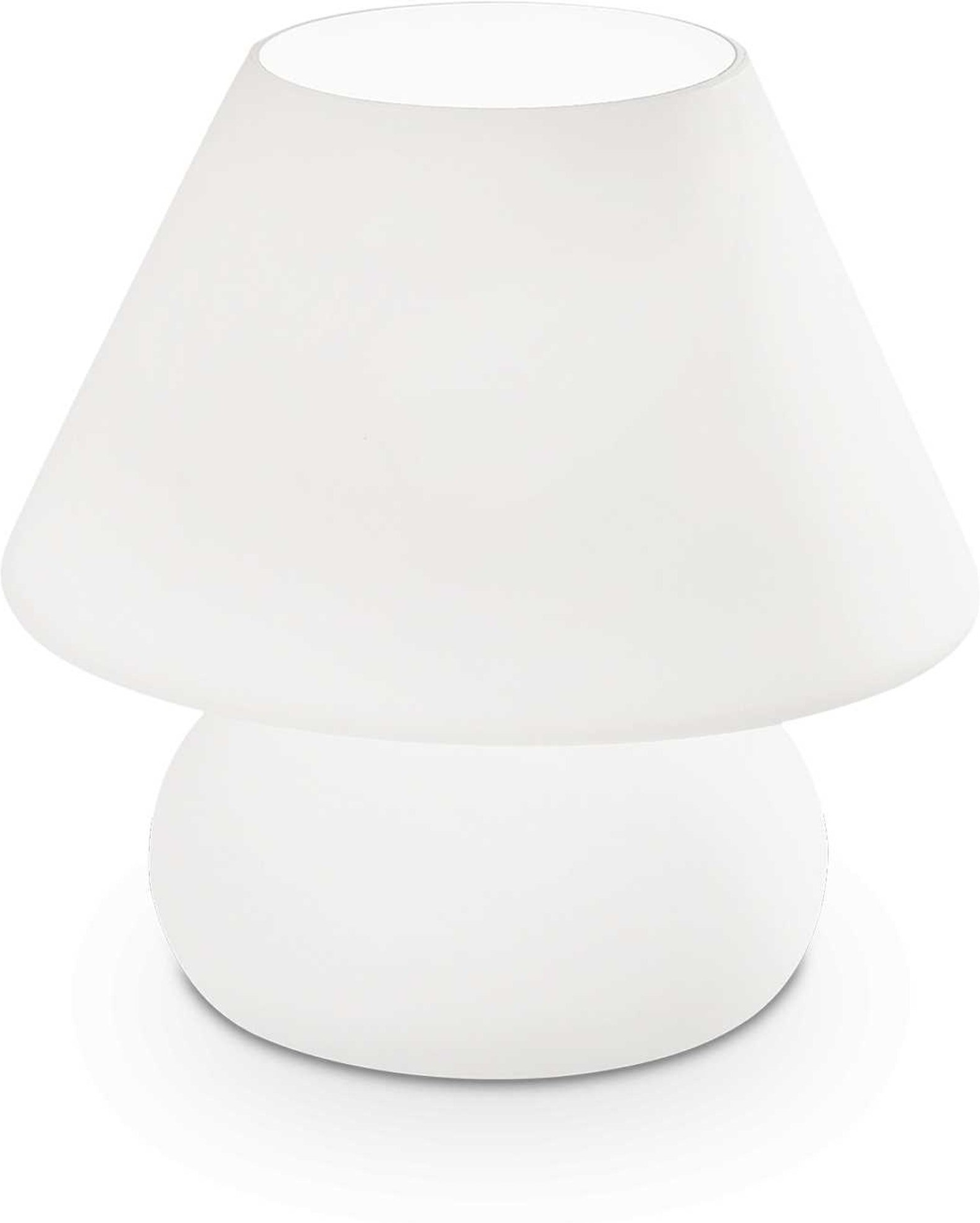 Bordlampe Ideal Lux Prato syreætset glas Ø22,5 x H24 cm hvid