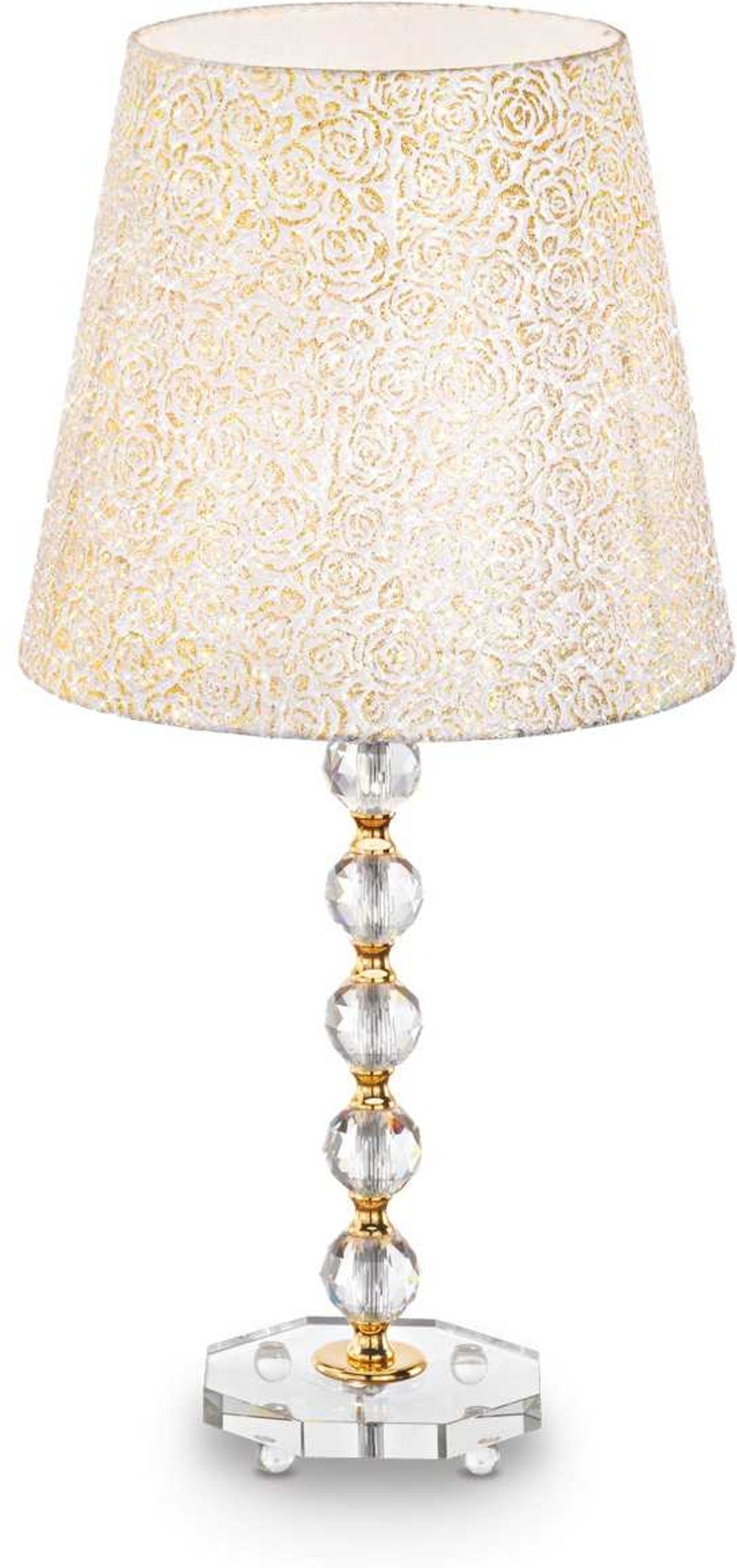 Bordlampe Ideal Lux Queen Ø35 x H67,5 cm  -  Guld & Gennemsigtig