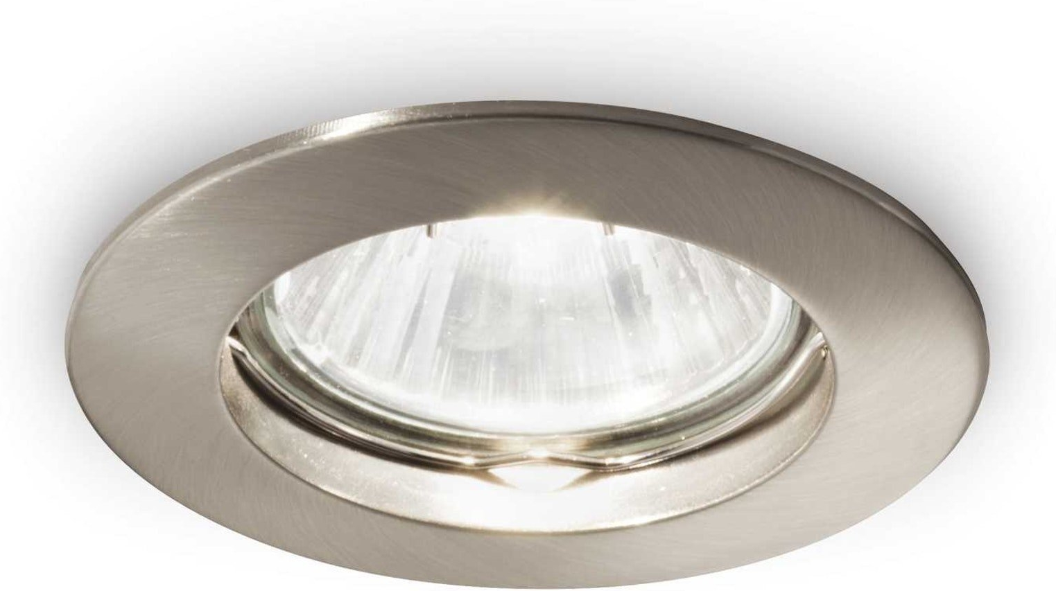 Indbygningslampe Ideal Lux Jazz i nikkel Ø7,3 cm x H9 cm med GU10-fatning IP20