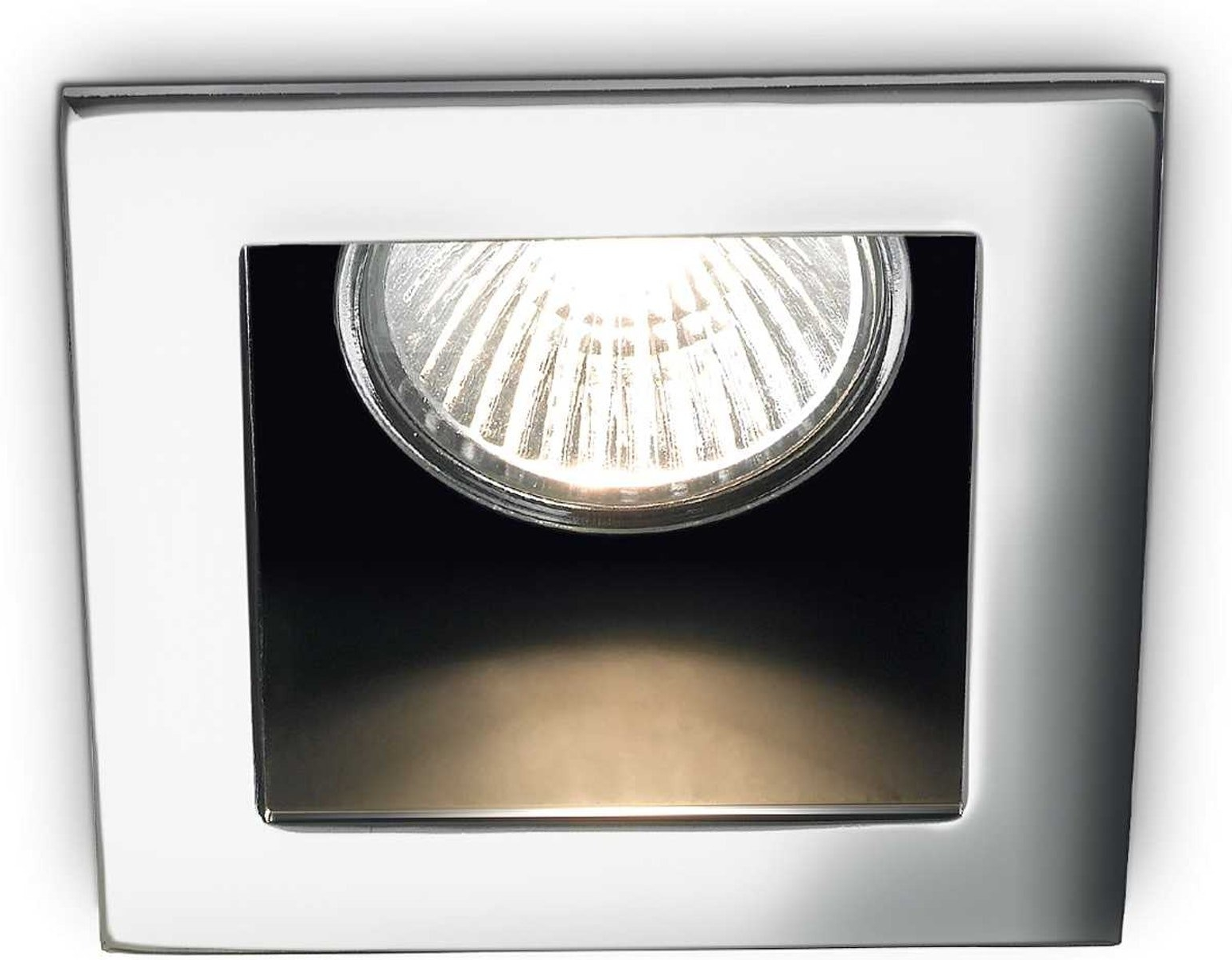 Indbygningsspot Ideal Lux Funky krom metal 9x9 cm GU10 IP20