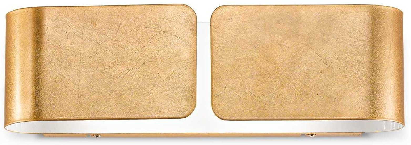 Indendørs væglampe Ideal Lux Clip gylden metal 2xE27 L44xB11xH12,5 cm