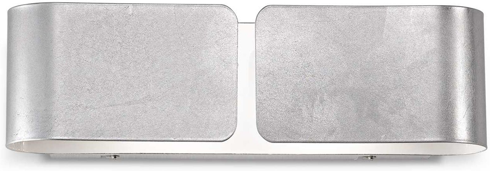 Væglampe Ideal Lux Clip, vægbelysning 2xE27, sølv metal, 44 x 12,5 x 11 cm