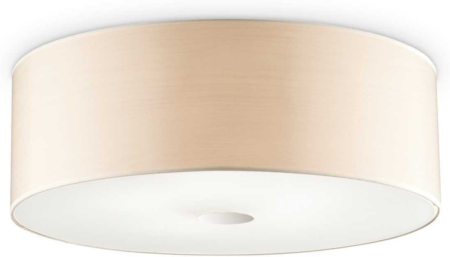 Loftslampe Ideal Lux Woody Ø60 cm krom/natur glas/plast 5ÃE27