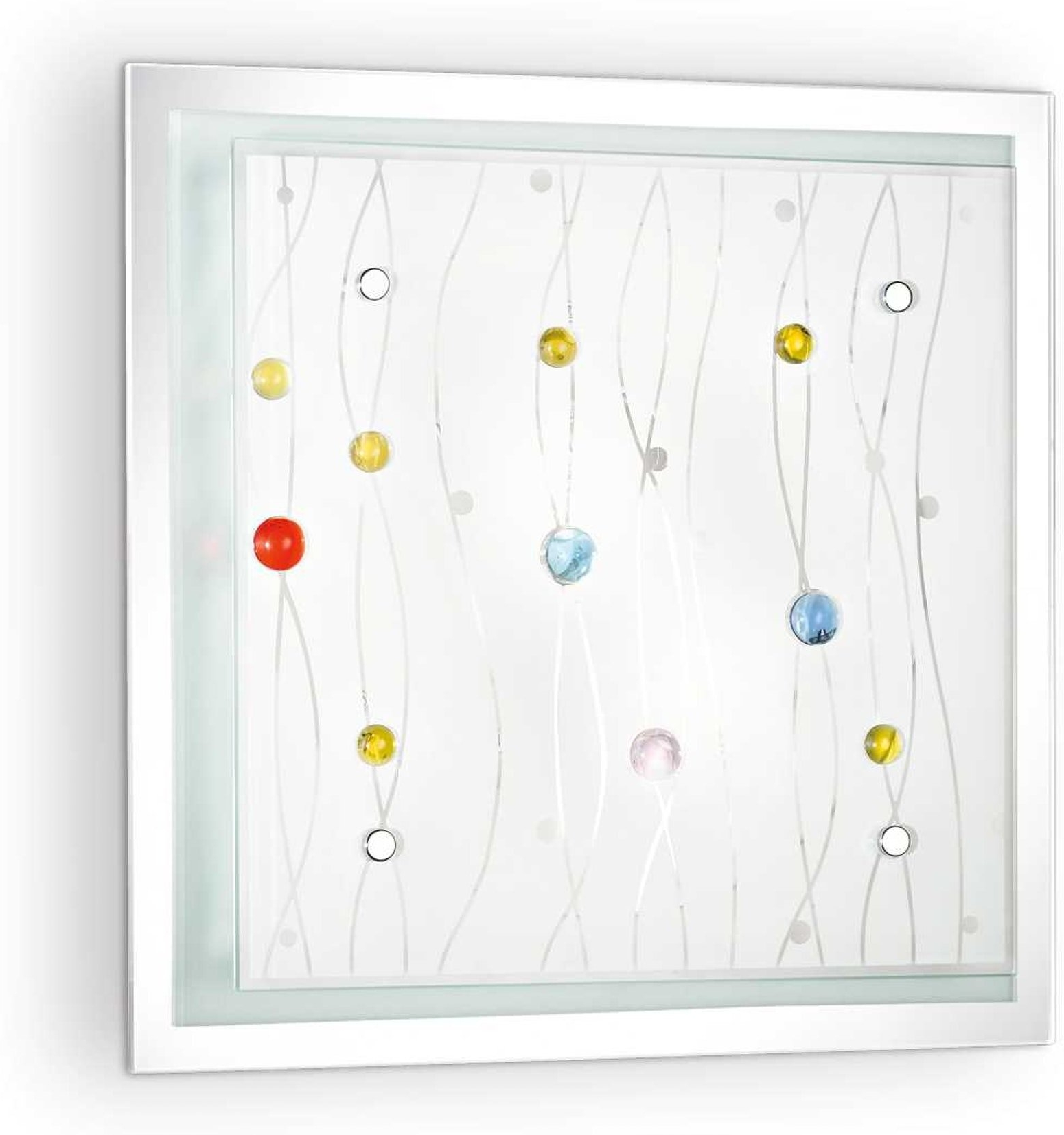 Væglampe Ideal Lux Ocean metal og glas flerfarvet 2xE27 H33,5 cm