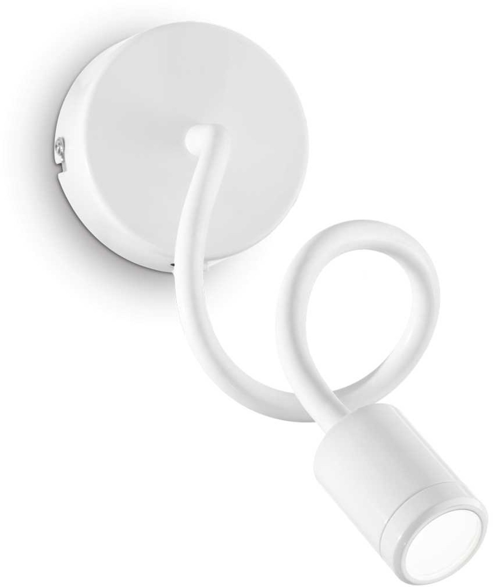 Væglampe Ideal Lux Focus LED-læselampe mat hvid Ø100 justérbar arm 210 lm