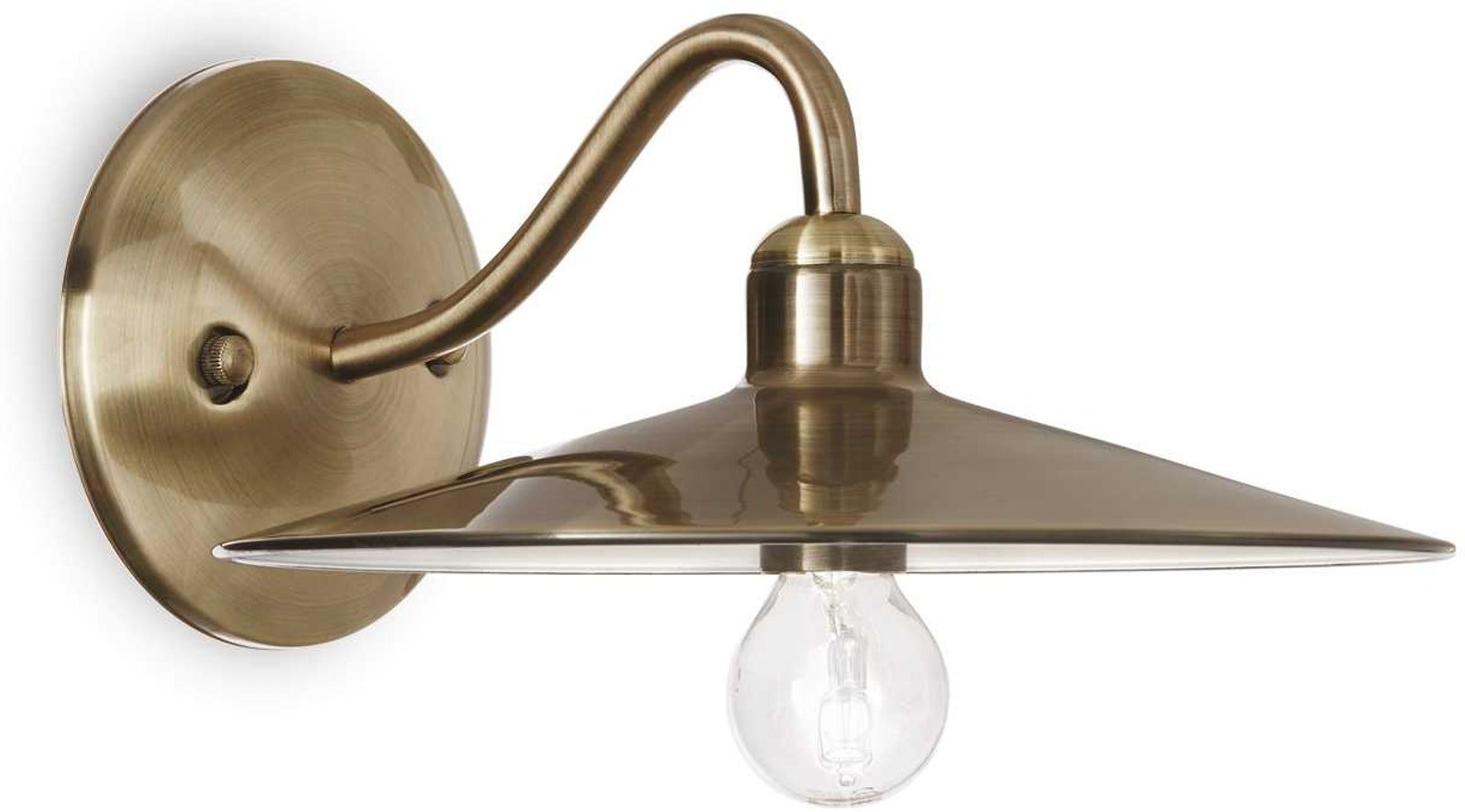Væglampe Ideal Lux Cantina antik messing metalramme 29Ã25Ã15 cm