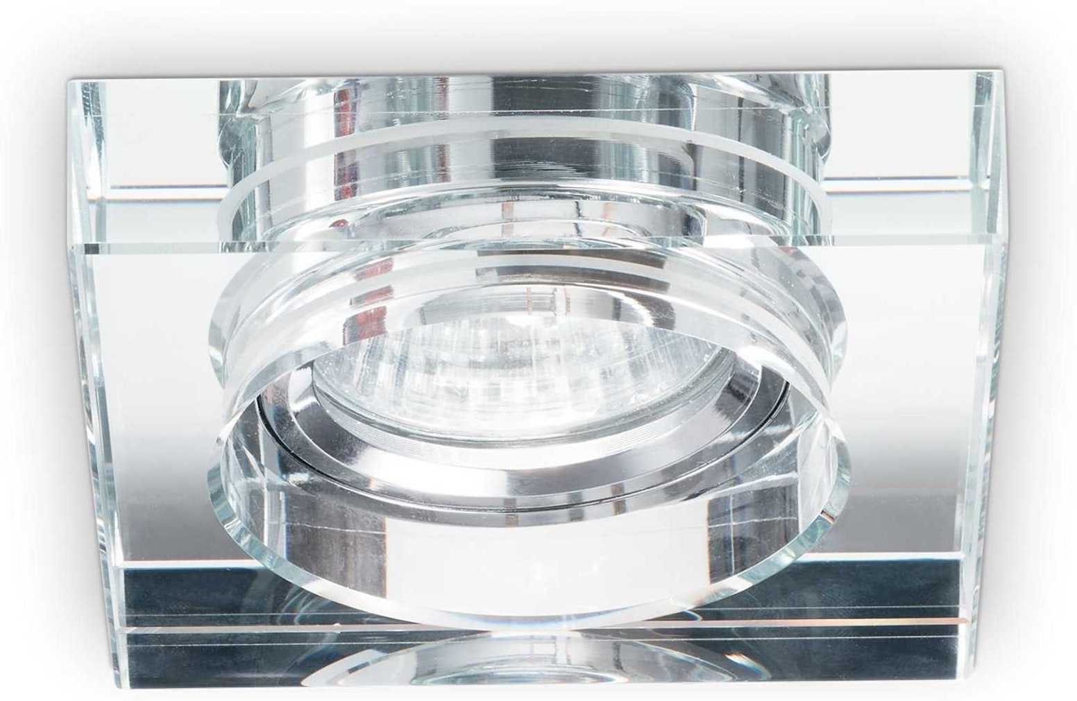 Indbygningslampe Ideal Lux Blues downlight transparent/krom 9x9x9 cm GU10 IP20