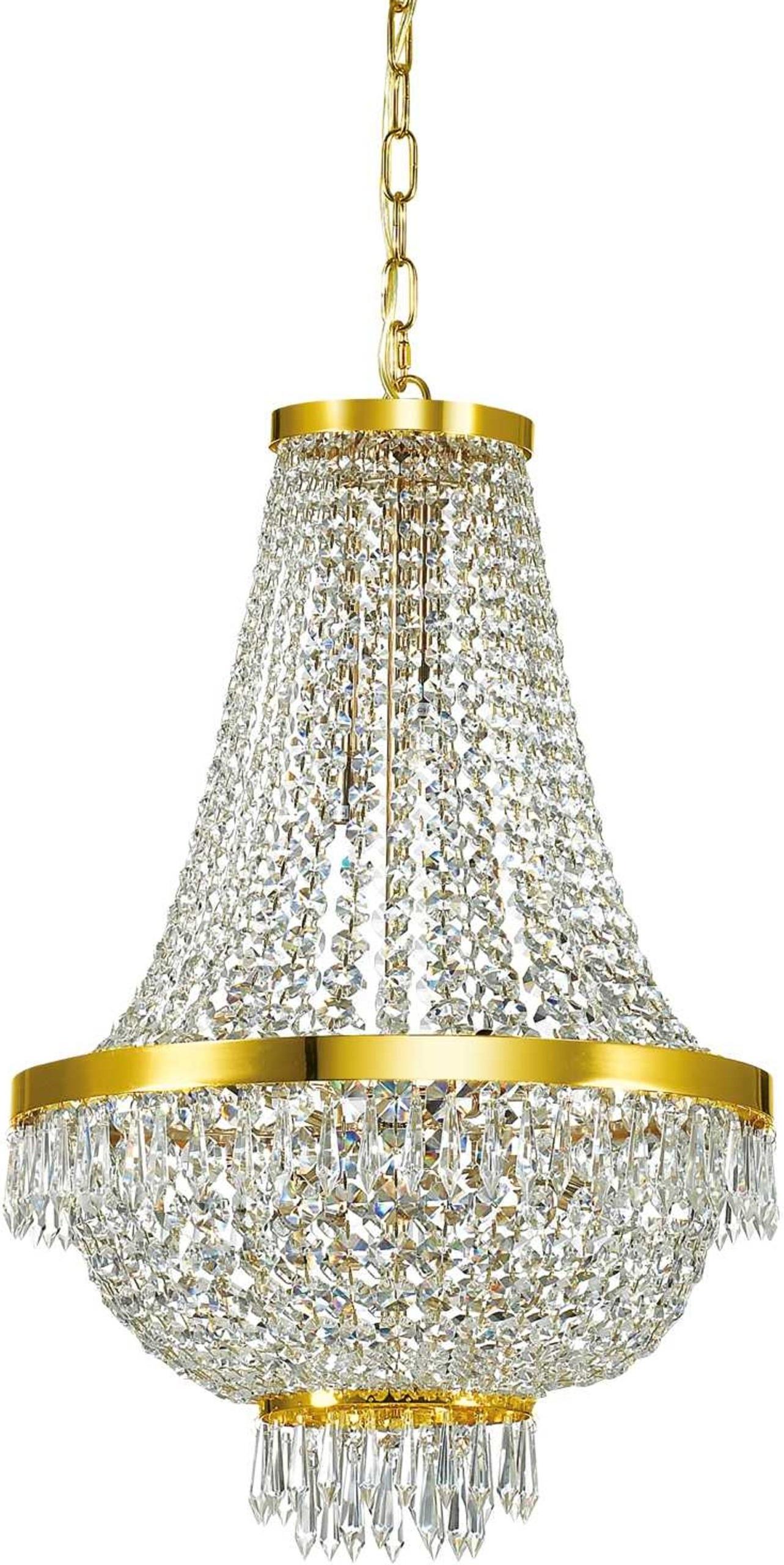 Pendel lampe Ideal Lux Caesar Ø45 cm  -  luksus indendørs hængelampe justerbar højde 90-185 cm guld