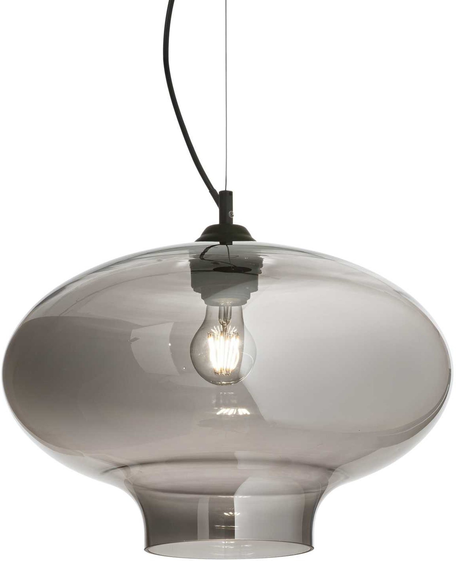 Pendel lampe Ideal Lux Bistro Ø40 cm justerbar højde 35-245 cm røg/sort