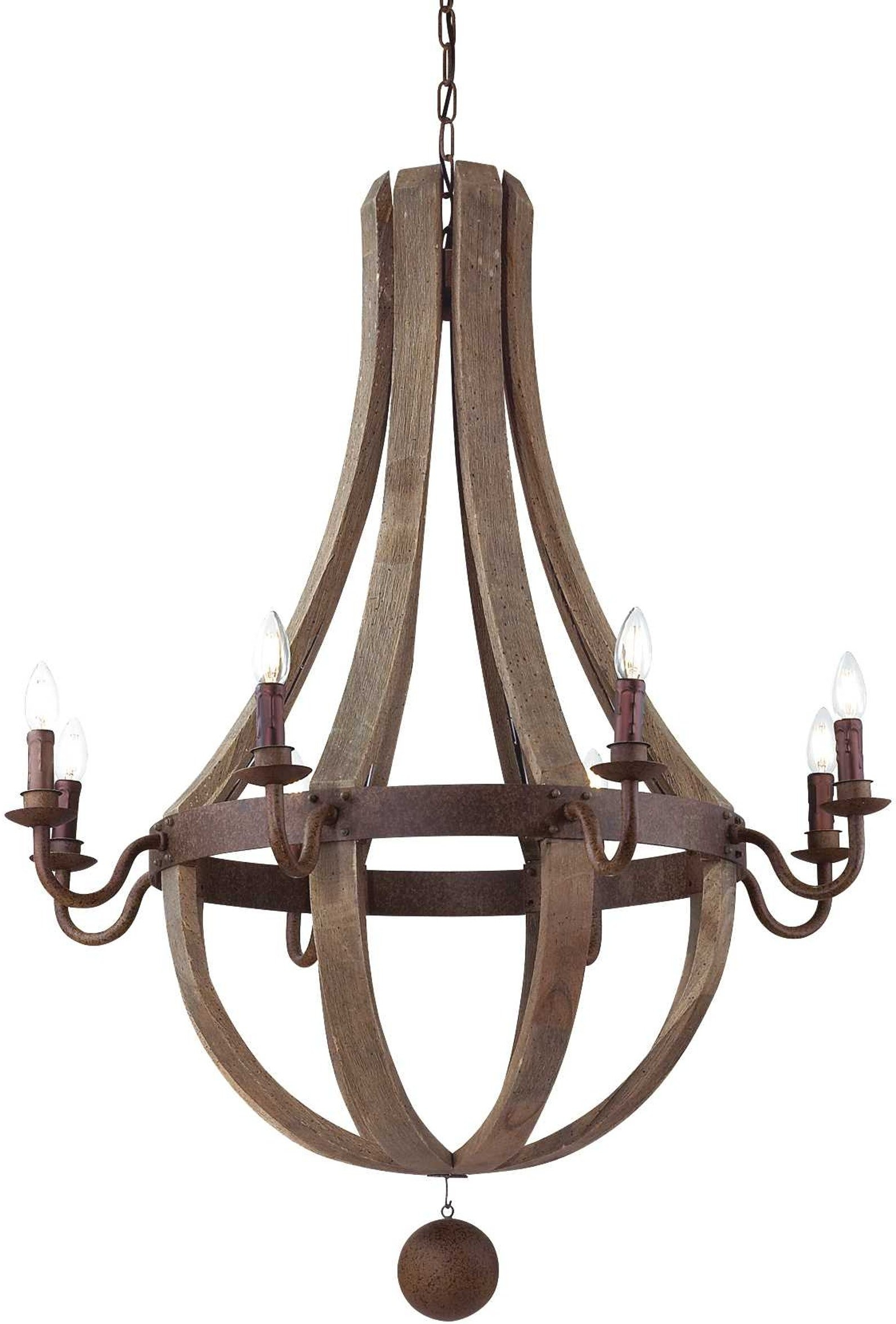 Pendel lampe Ideal Lux Millennium Ø92 cm natur/rust metal og træ