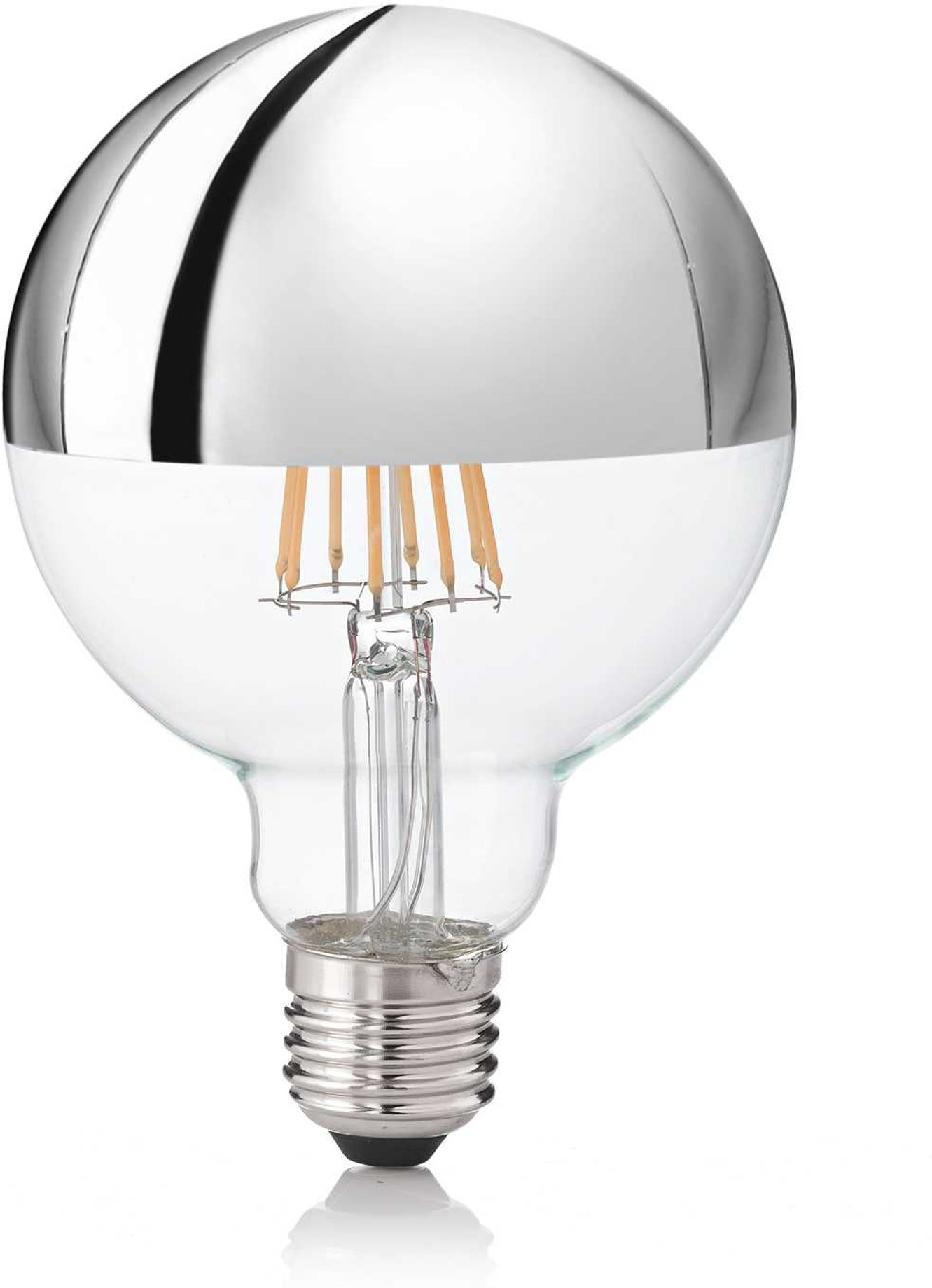 Lyspære Ideal Lux E27-serie 9W 930 lm 3000 K krom glas Ø95Ã135 mm 25.000 timer