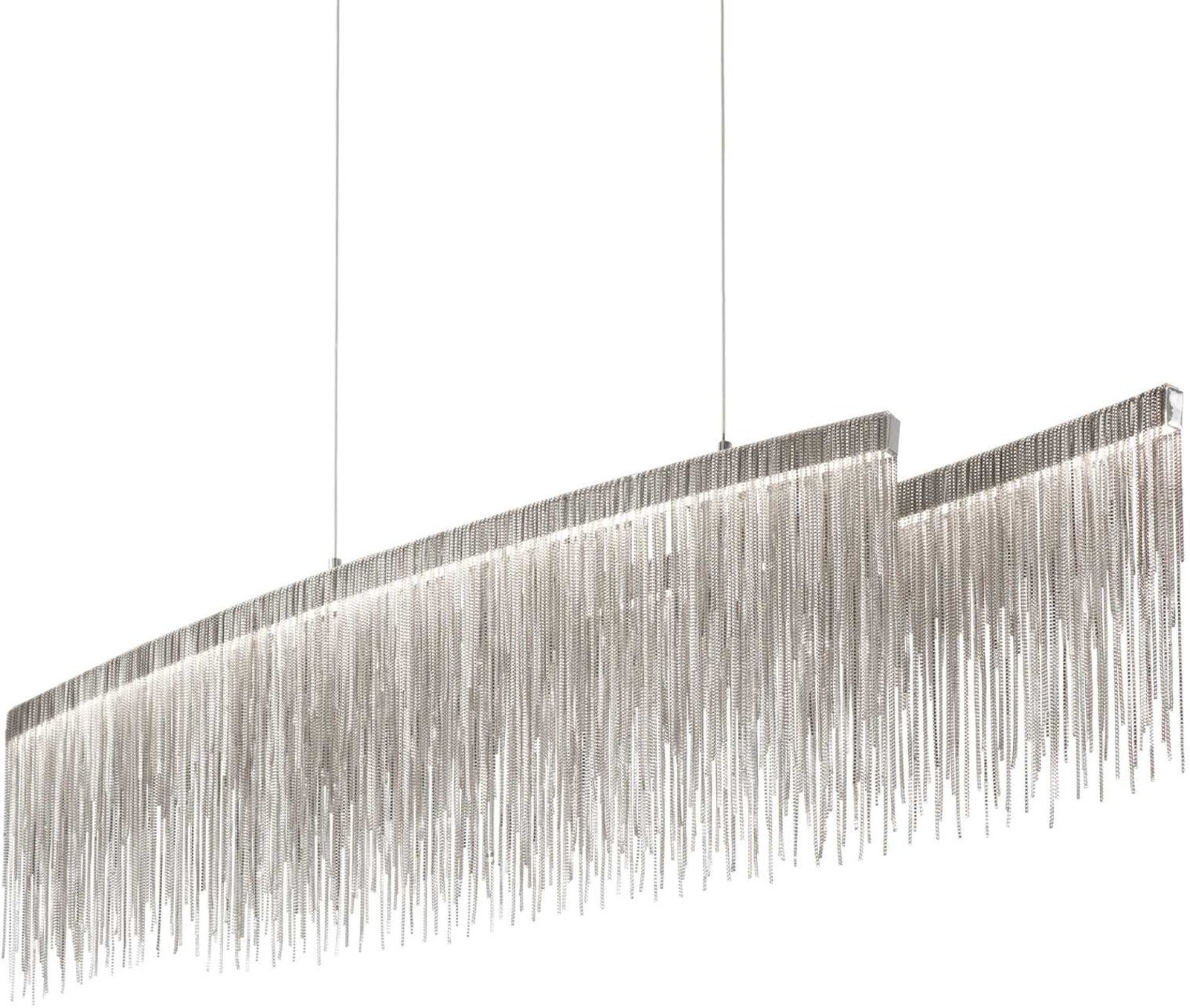 Pendel lampe Ideal Lux Versus i krom - justerbar loftlampe med integreret LED 4300 lm 3000 K og mesh-kæder