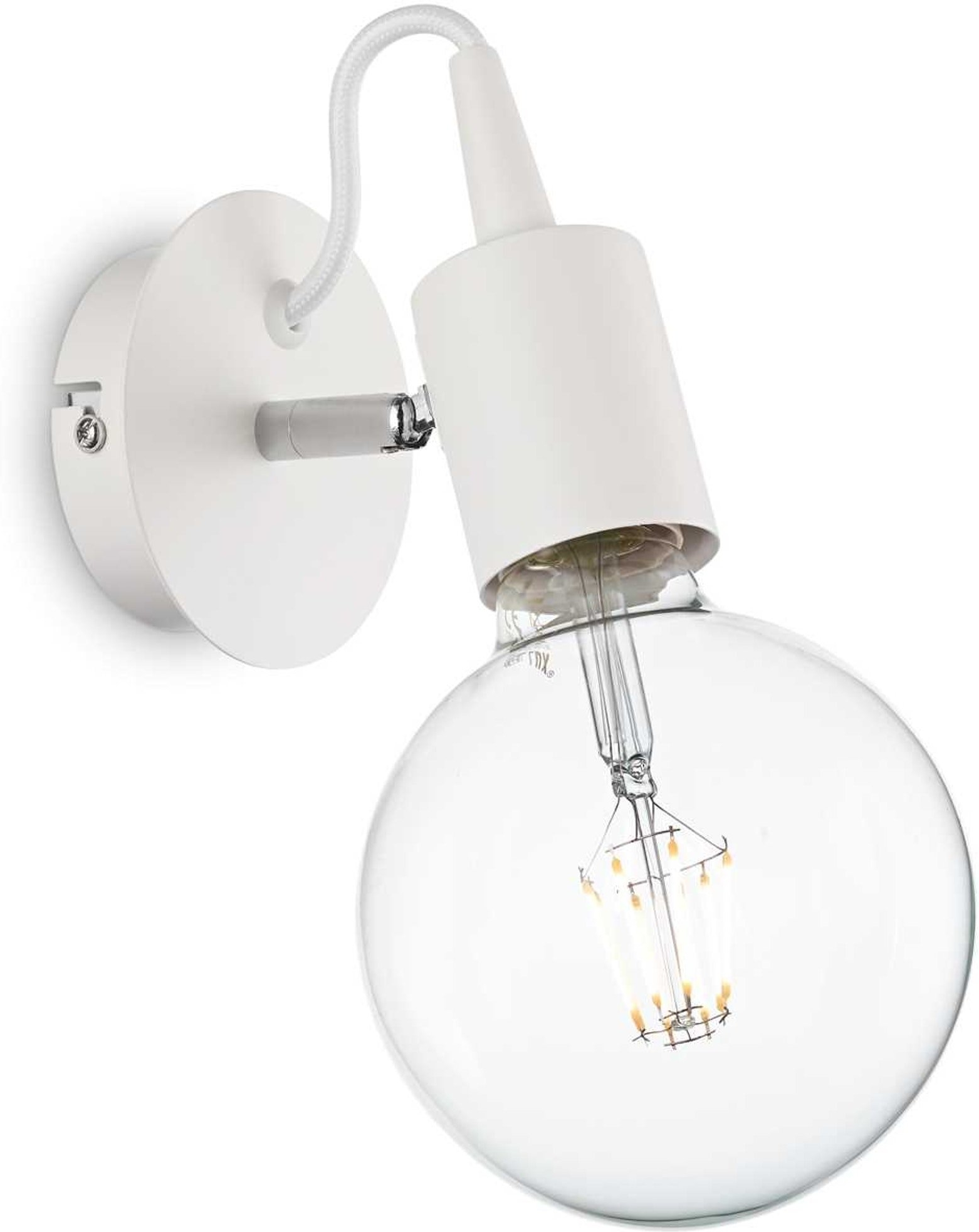 Væglampe Ideal Lux Edison  -  hvid indendørs belysning med justerbar diffuser E27