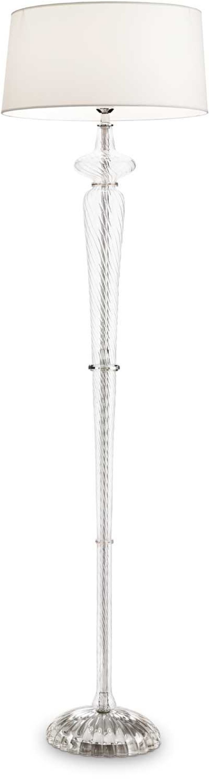 Gulvlampe Ideal Lux Forcola Ø49,5ÃH175 cm hvid/krom metal glas stof