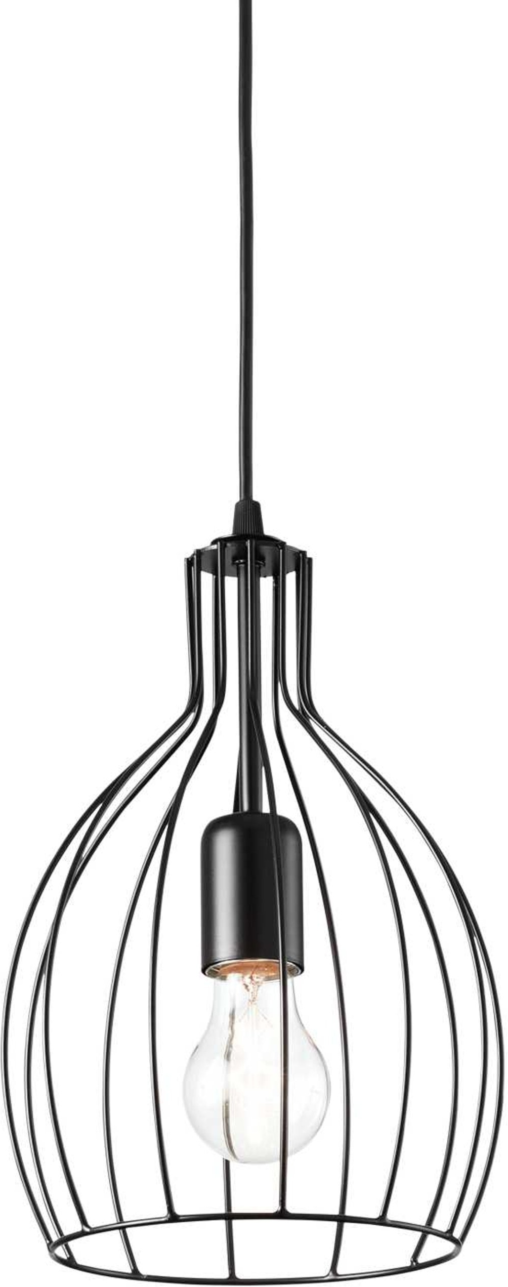 Pendellampe Ideal Lux Ampolla sort metal Ø205 mm justerbar H450-1140 hængelampe