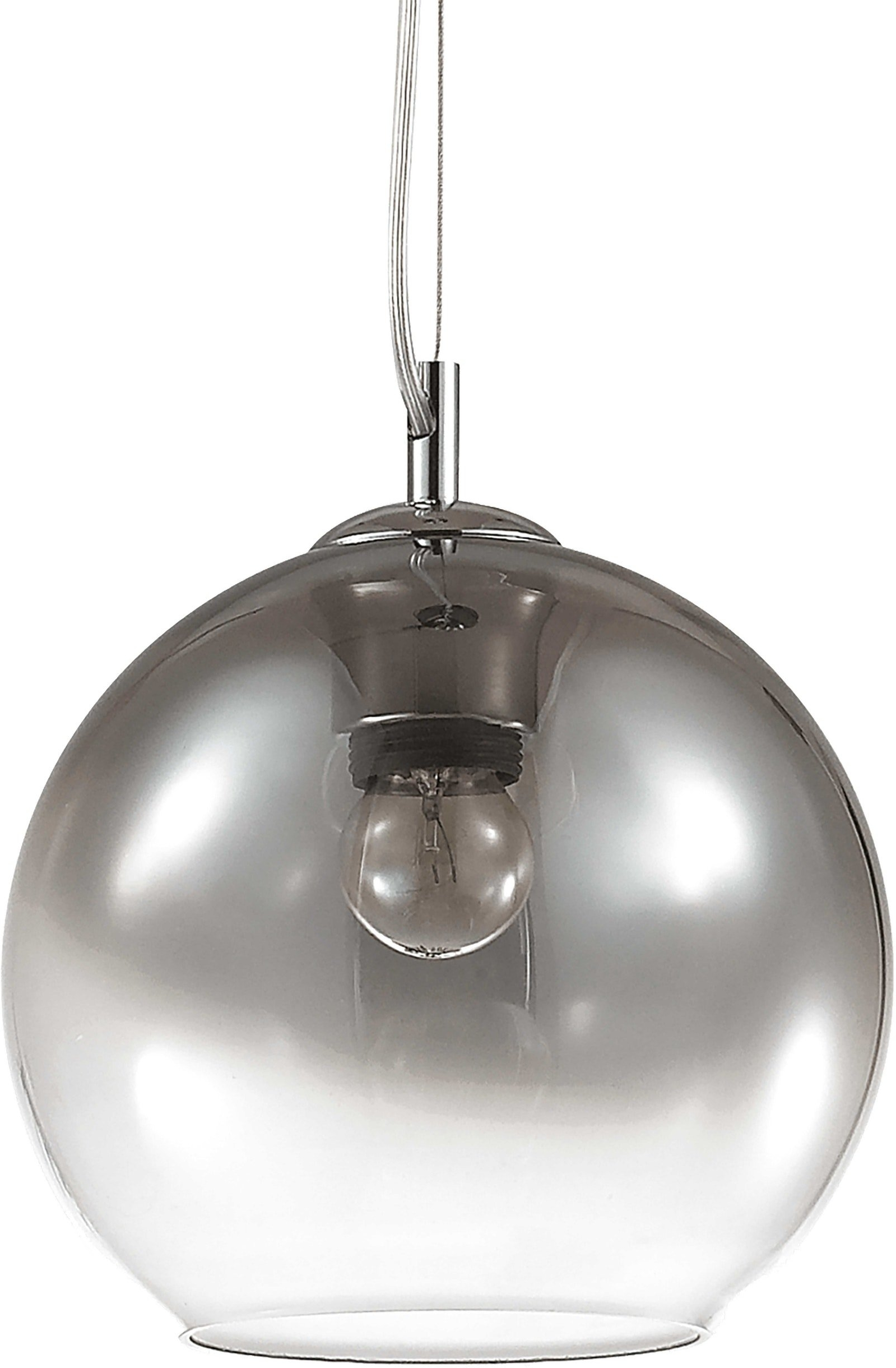 Pendellampe Ideal Lux Nemo klar glas/krom Ø20 cm justerbar højde 24-233 cm E27