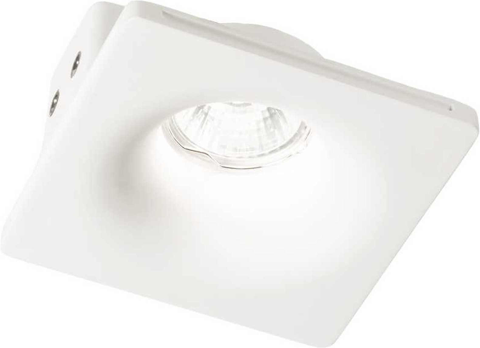 Indbygningslampe Ideal Lux Zephyr  -  hvid gips, GU10-fatning, IP20, 12Ã12Ã11,5 cm