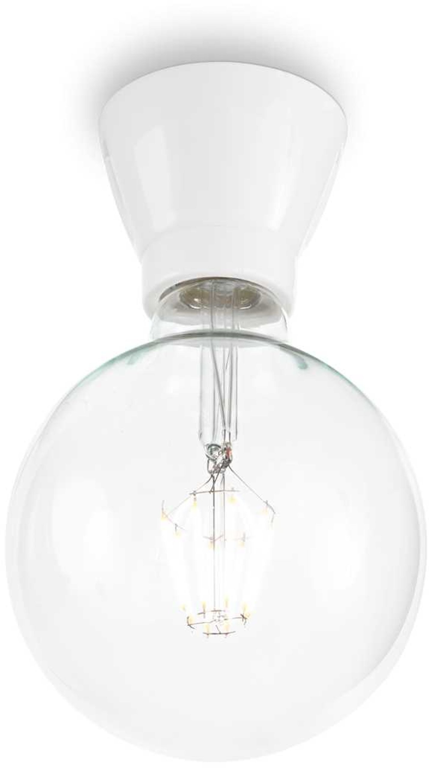 Loftslampe Ideal Lux Winery keramisk hvid Ø7,5 x H6 cm E27