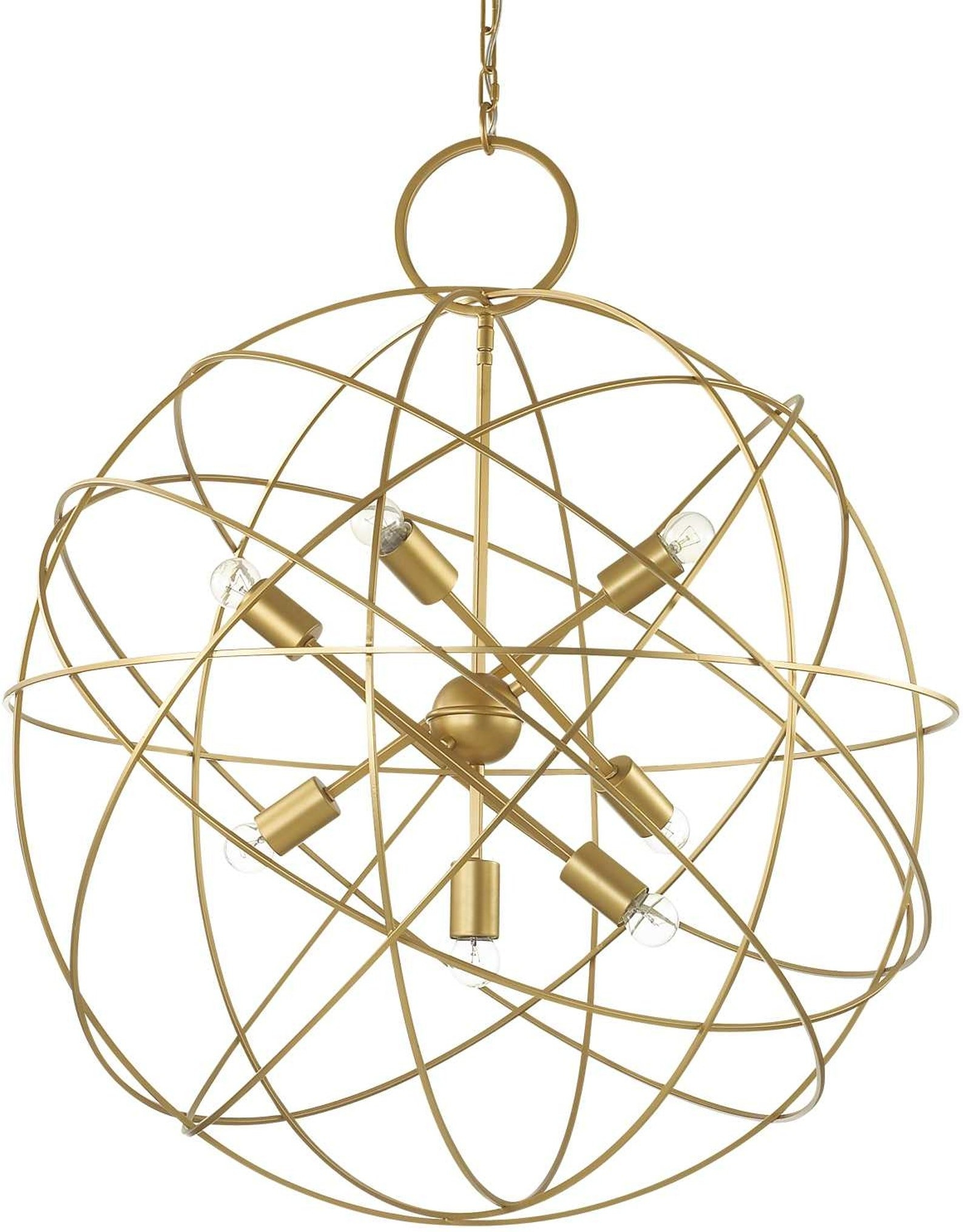 Pendel lampe hængelampe Ideal Lux Konse metal guld satin Ø80 x H126-198 cm