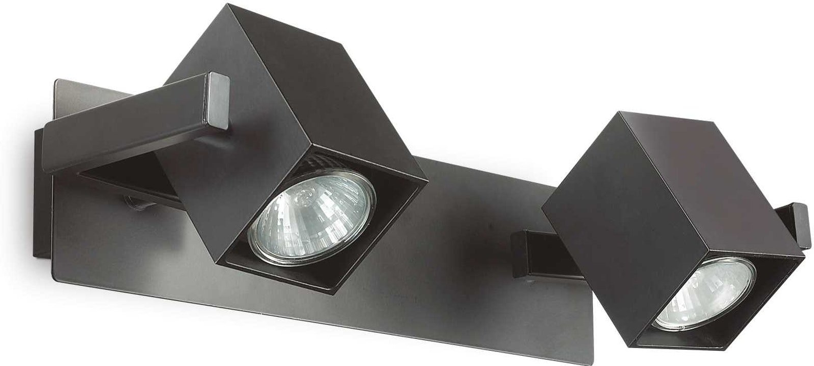 Væglampe Ideal Lux Mouse sort metal indendørs med justerbar GU10 2x50W 34x14x8 cm