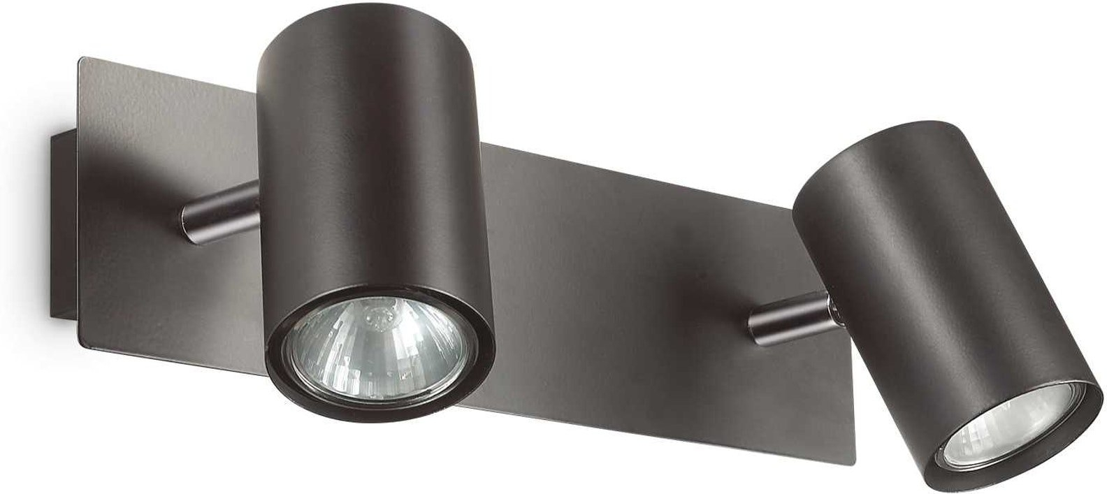 Væglampe Ideal Lux Spot  -  sort metal vægarmatur, 2xGU10, 36,5 cm, IP20