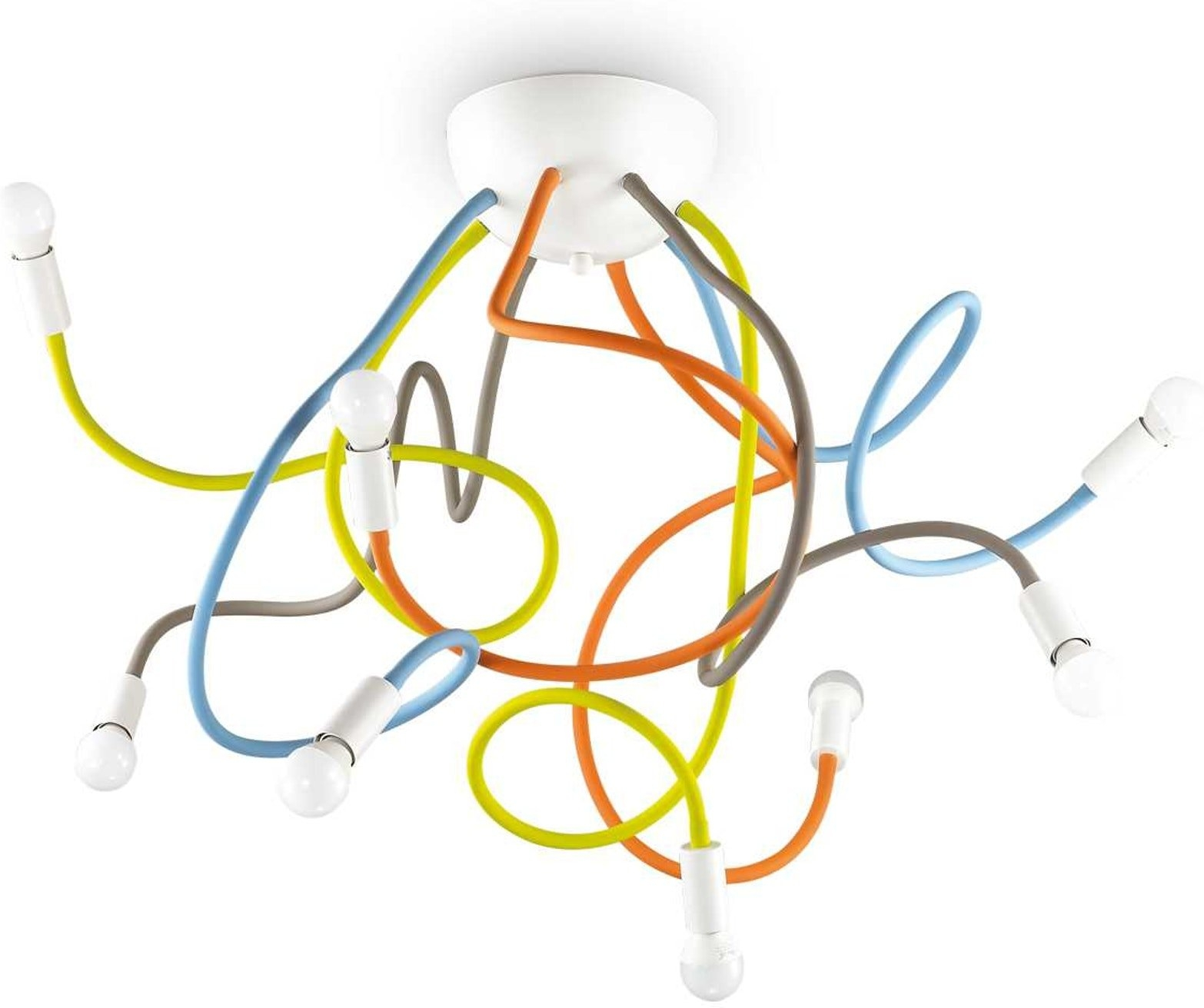 Loftslampe Ideal Lux Multiflex Ø80 x H50 cm Flerfarvet/Sort Metal/Plast
