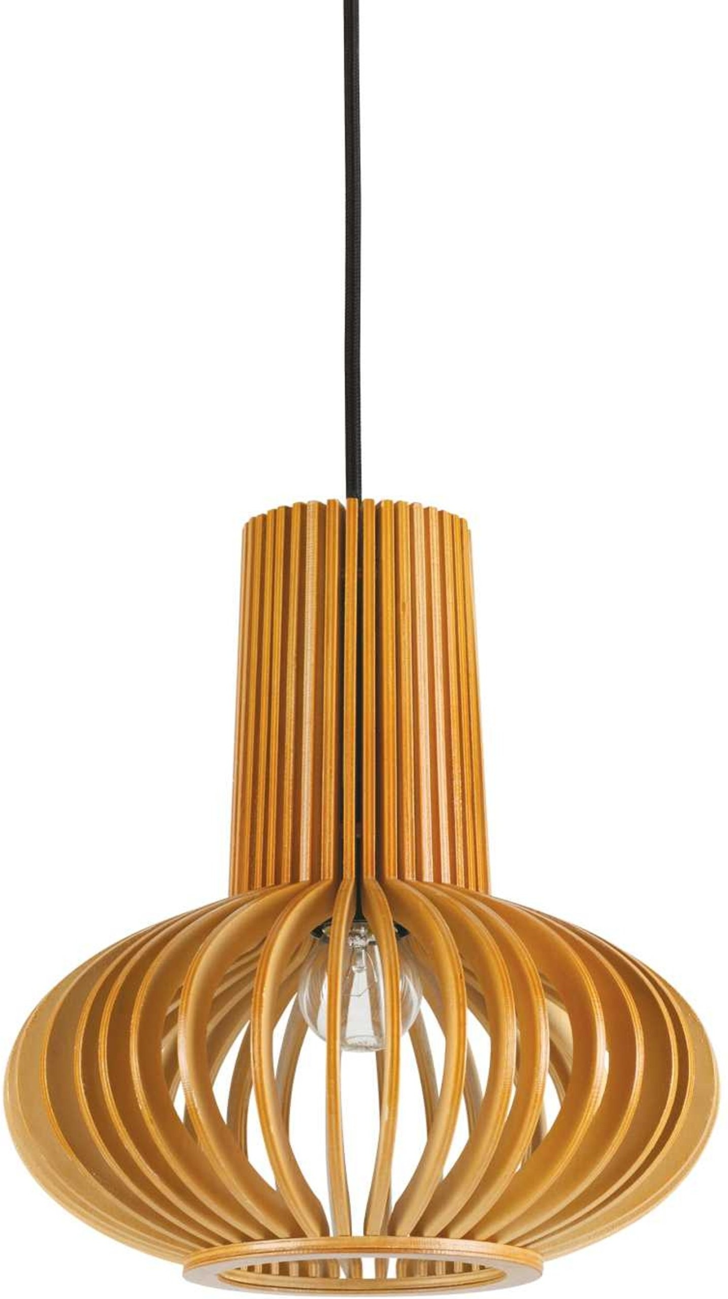 Pendellampe Ideal Lux Citrus naturtræ Ø26 cm H40-134 cm