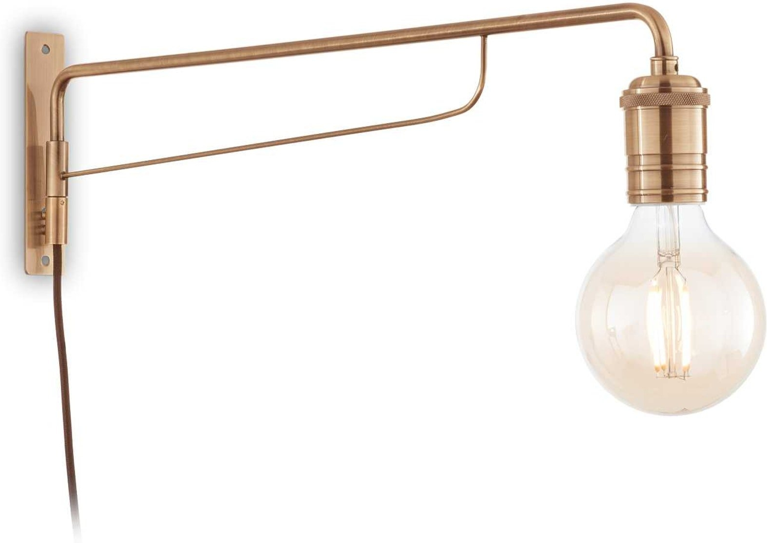 Væglampe Ideal Lux Triumph antik messing 62,5 cm slank E27 væglys til indendørs brug