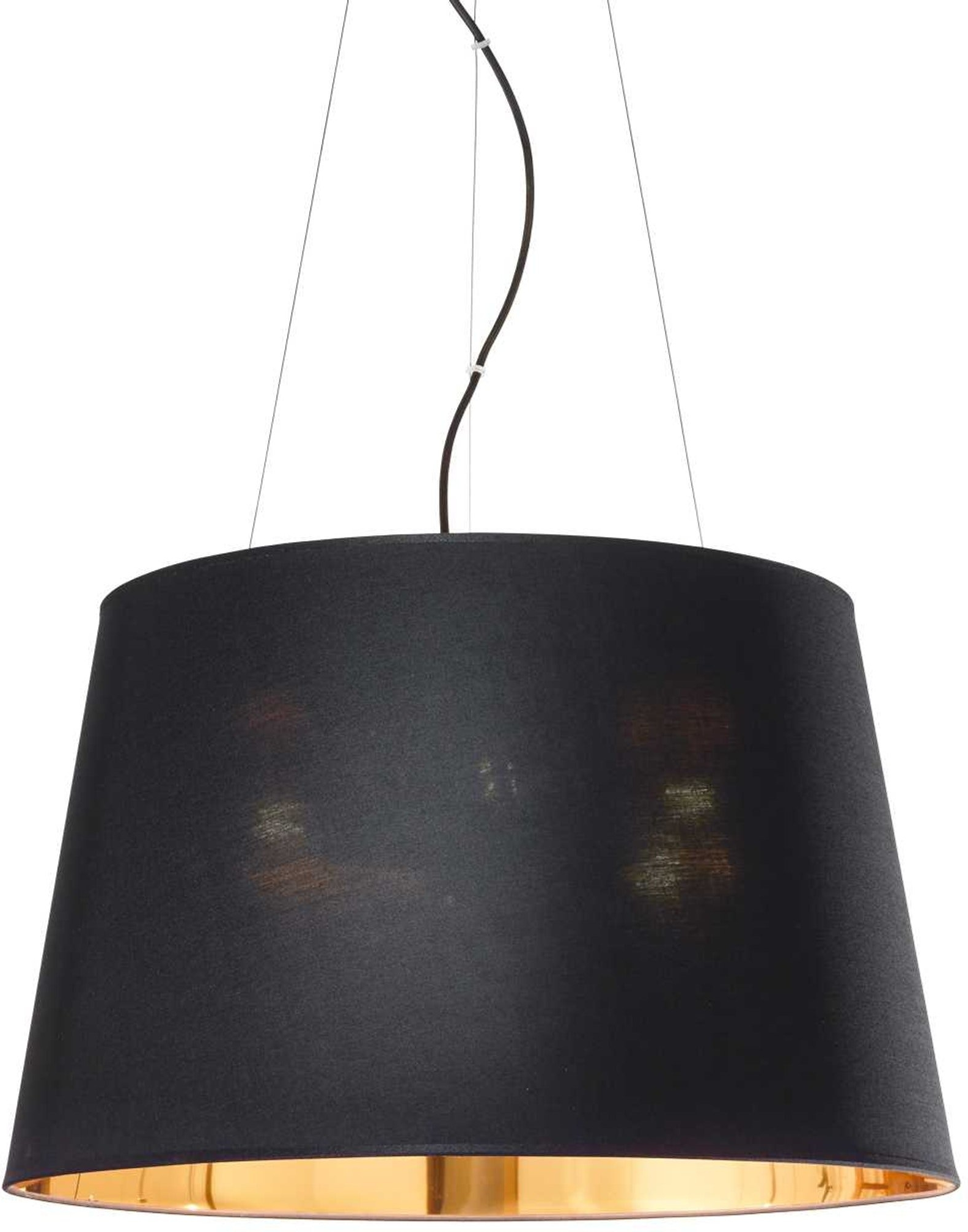 Pendellampe Ideal Lux Nordik Ø500 mm sort stof med gylden inderside 4xE27 IP20