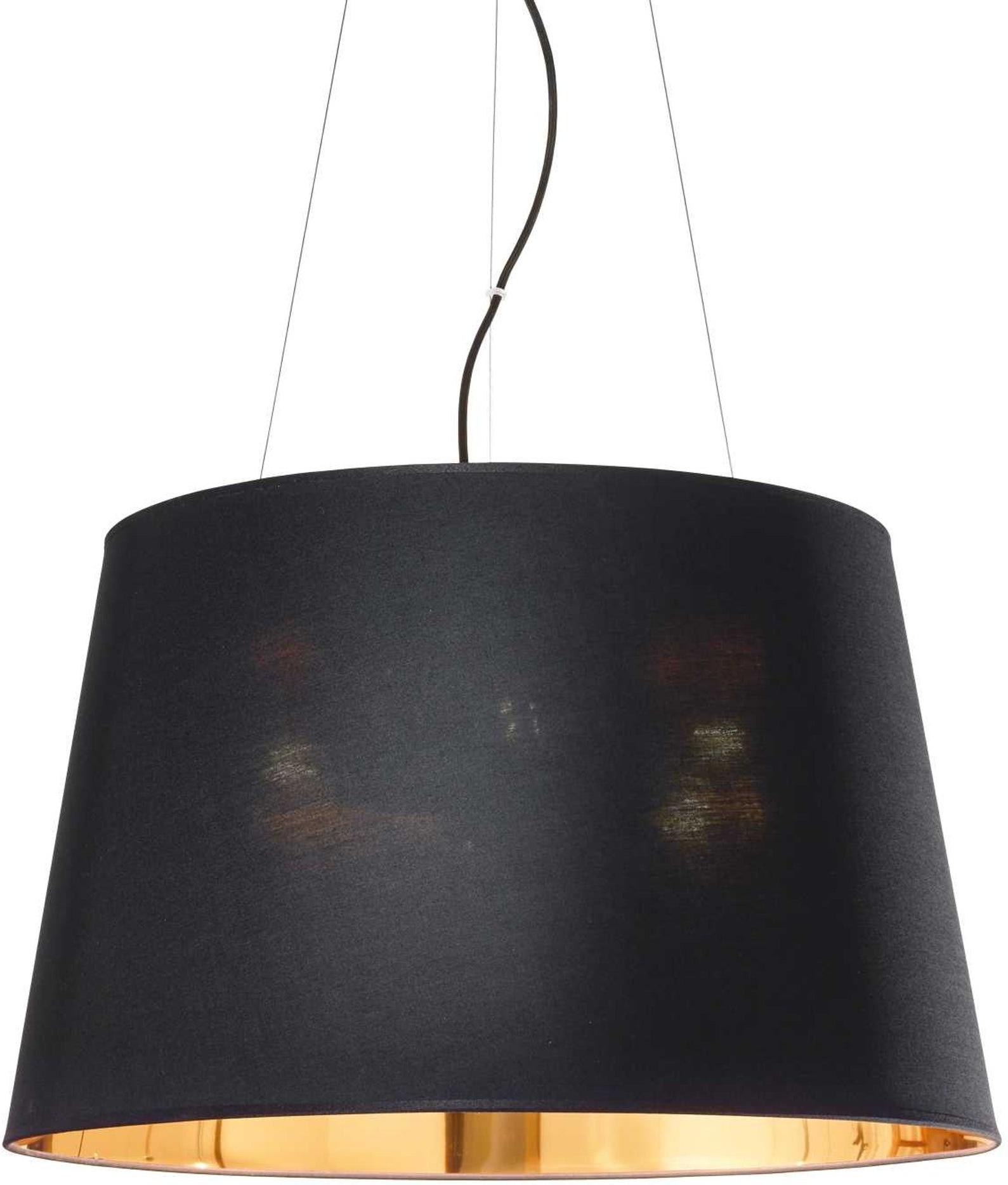 Pendel lampe Ideal Lux Nordik Ø600 mm matsort metal med gylden PVC-skærm, justerbar H430-2520 mm, 6ÃE27, IP20