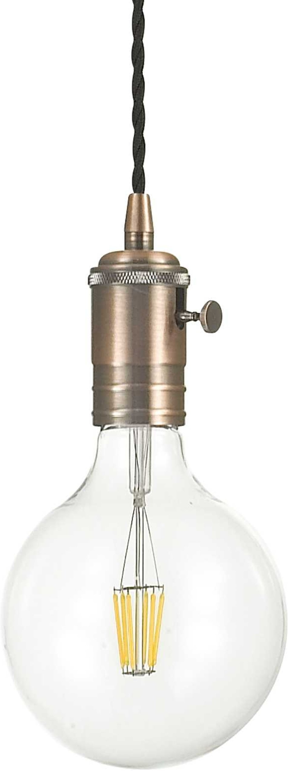 Pendel lampe Ideal Lux Doc i metal Ø100 H145-2235 mm kobber/sort