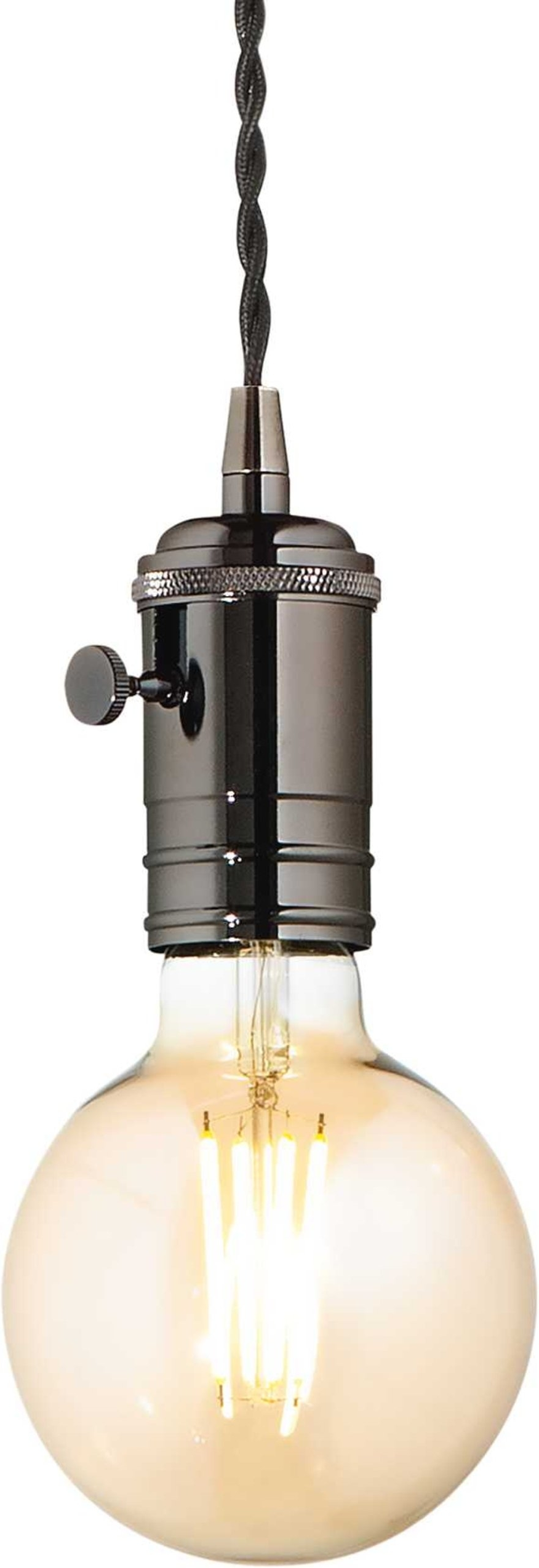 Pendel ophængslampe Ideal Lux Doc  -  sort metal Ø100 mm højde 145-2235 mm E27 IP20
