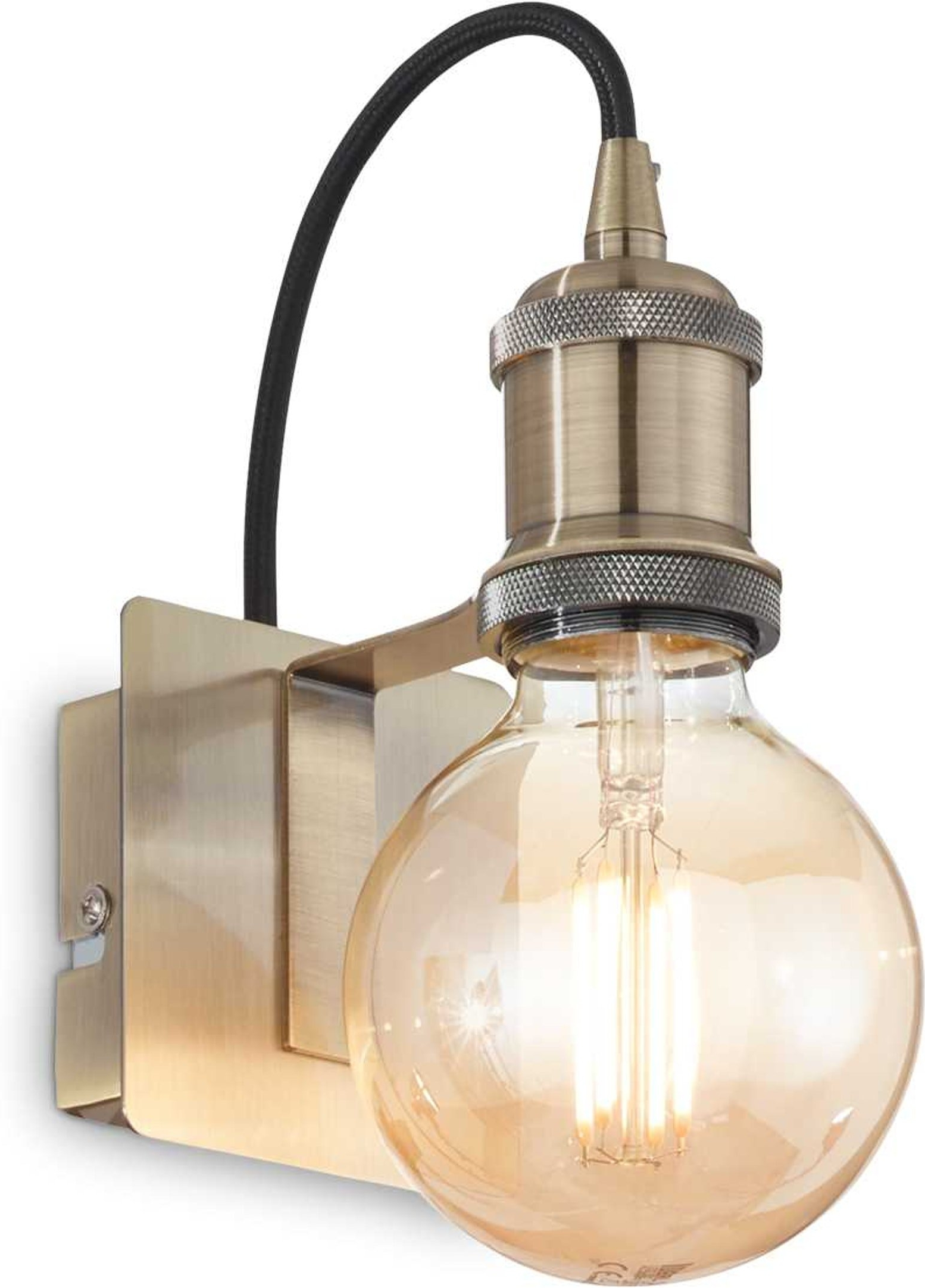 Væglampe Ideal Lux Frida antik messing/brændt metal - klassisk indendørs belysning E27 60W