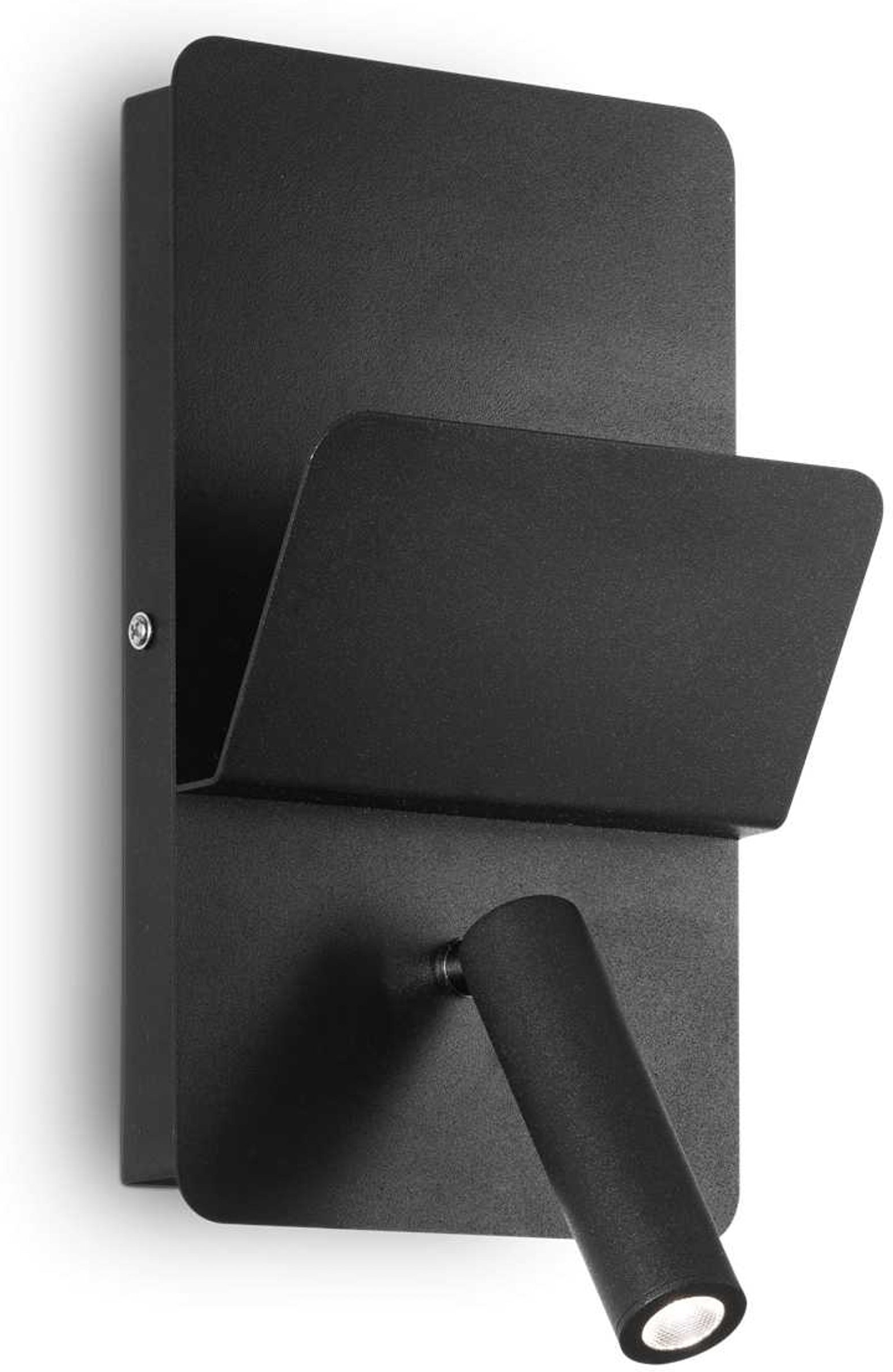 Væglampe Ideal Lux Read sort metal med LED 3W 200 lm H25xB7,5xL15 cm IP20