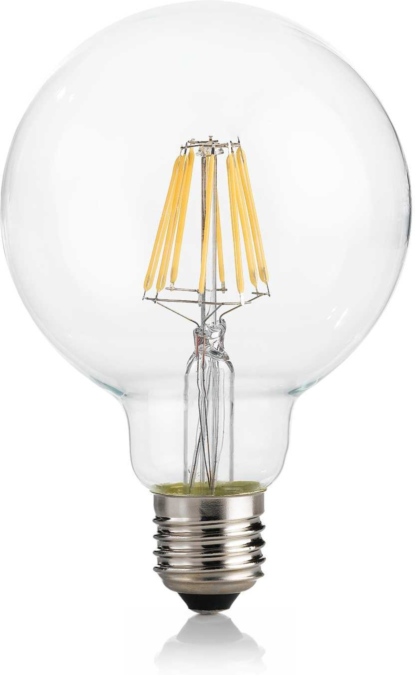LED-pære Ideal Lux E27 8W 880 lm 3000K transparent glas Ø9,5Ã13,5 cm dimbar