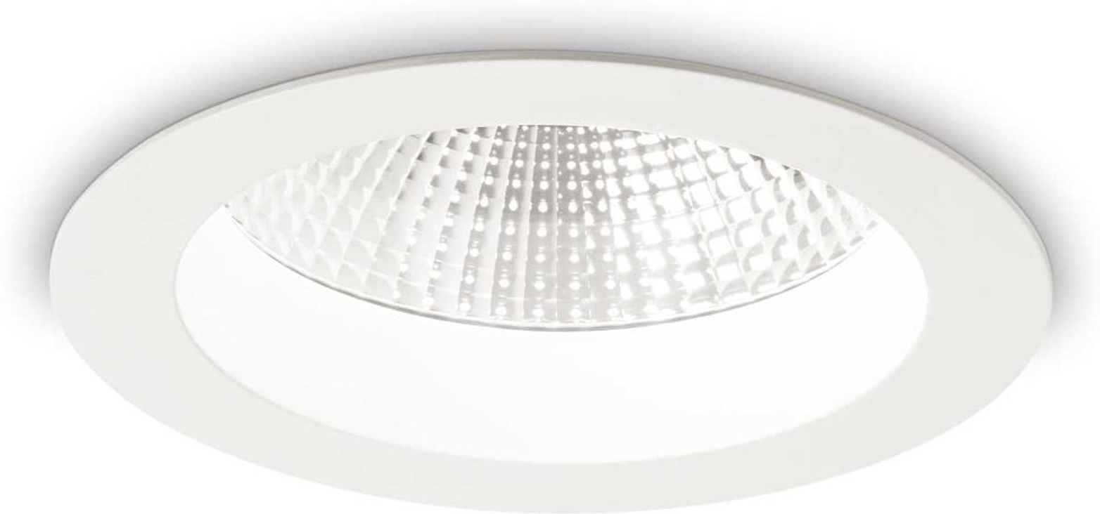 Indbygningslampe Ideal Lux Basic Accent Ø14,4 x 7,1 cm LED 1650 lm 4000 K IP44 aluminium hvid
