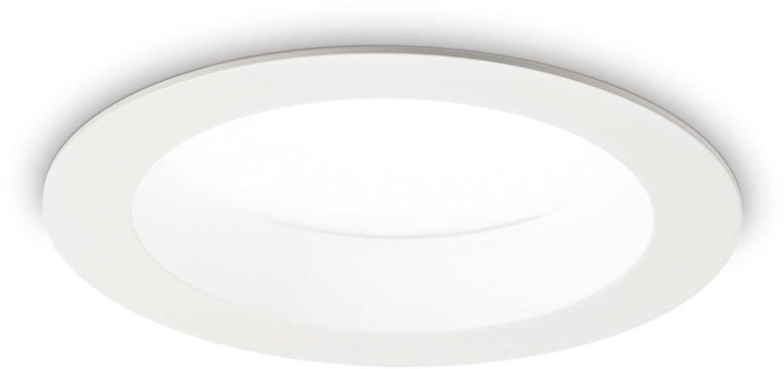 LED-indbygningslampe Ideal Lux Basic Wide Ø14,4 cm 1650 lm 4000K IP44 aluminium hvid