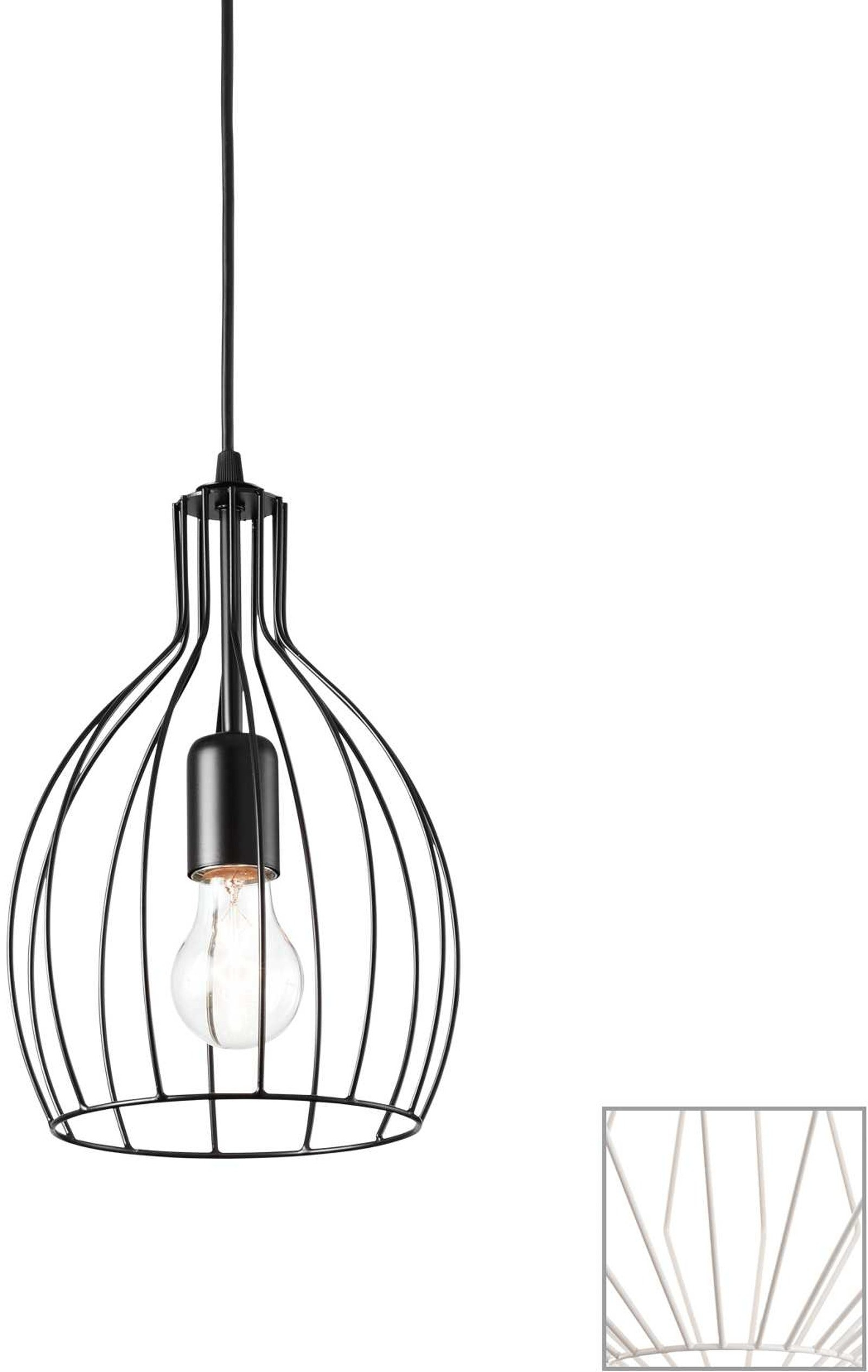 Pendellampe Ideal Lux Ampolla  -  Hvid metal Ø20,5 cm Justerbar højde 45-114 cm