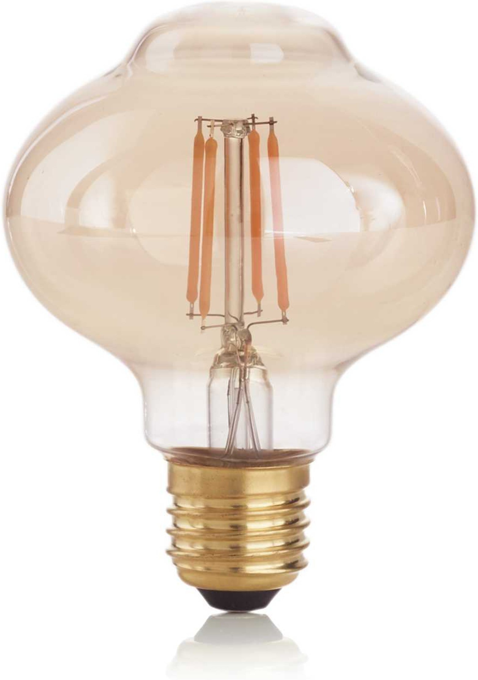 Lyspære Ideal Lux E27 ravfarvet glas 4W 360 lm 2200K Ø8Ã12 cm 15000 timer