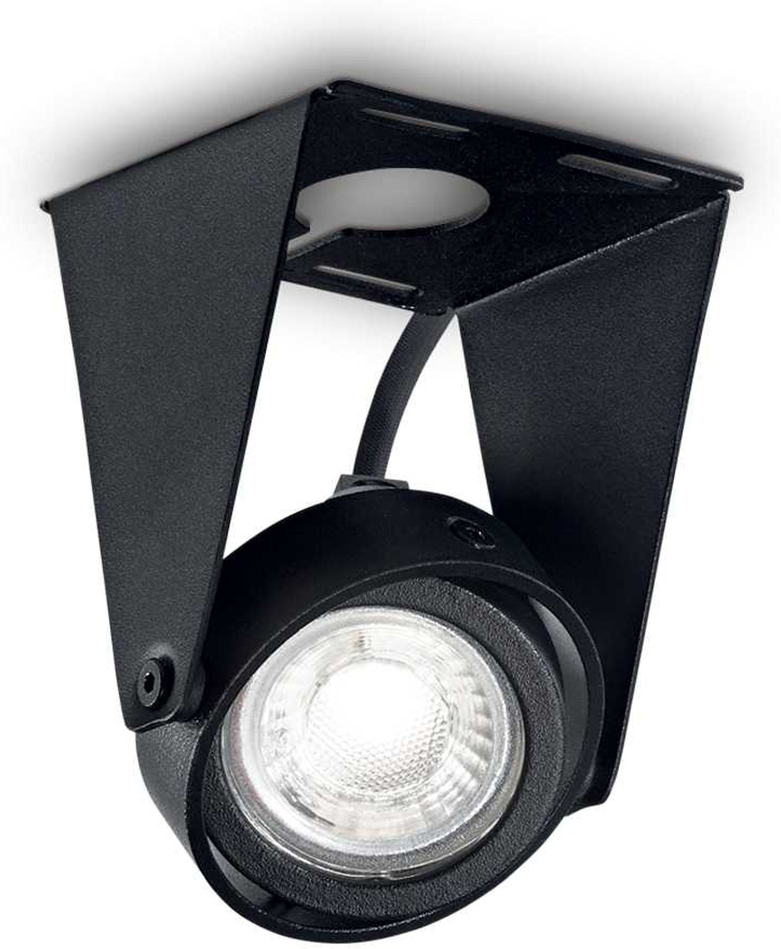 Indbygningsspot Ideal Lux Channel sort metal 8x8x10 cm justerbar GU10-spot 480 lm 3000K